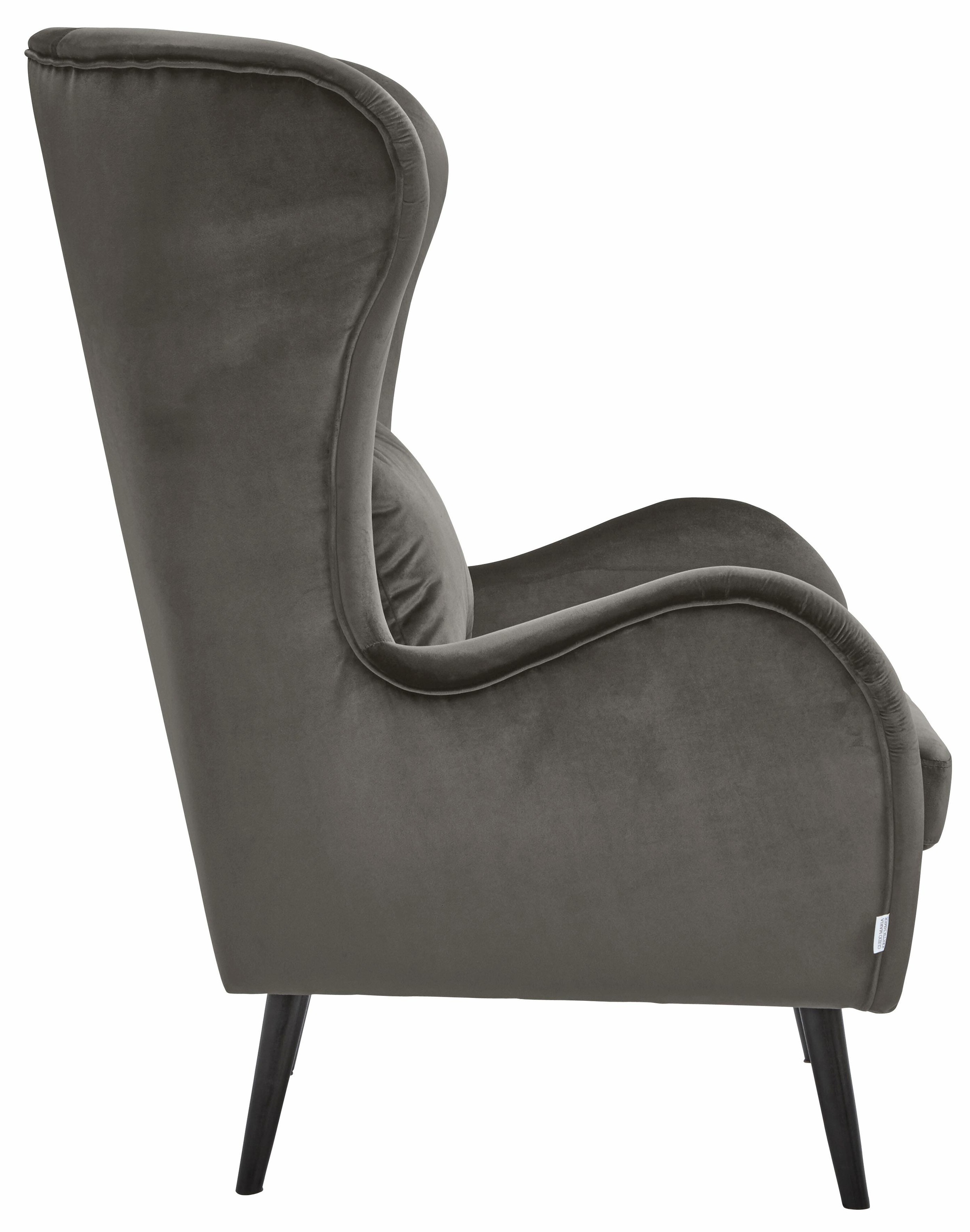 Guido Maria Kretschmer Home&Living Sessel »Salla auch in Fellimitat und Feincord, viele Bezugsarten, Ohrensessel«, wahlweise mit oder ohne Hocker; großer Sessel: Maße B/T/H: 78/94/118cm