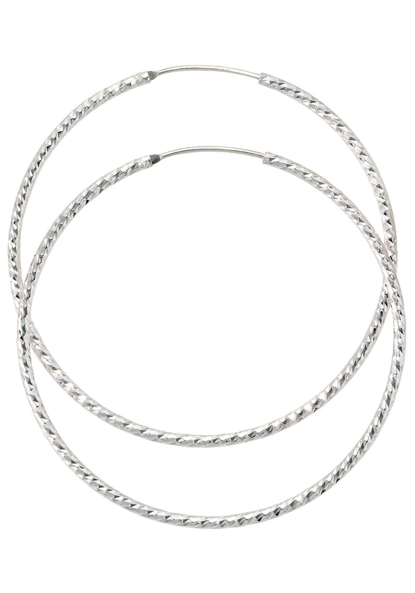 JOBO Paar Creolen rund 925 Silber diamantiert