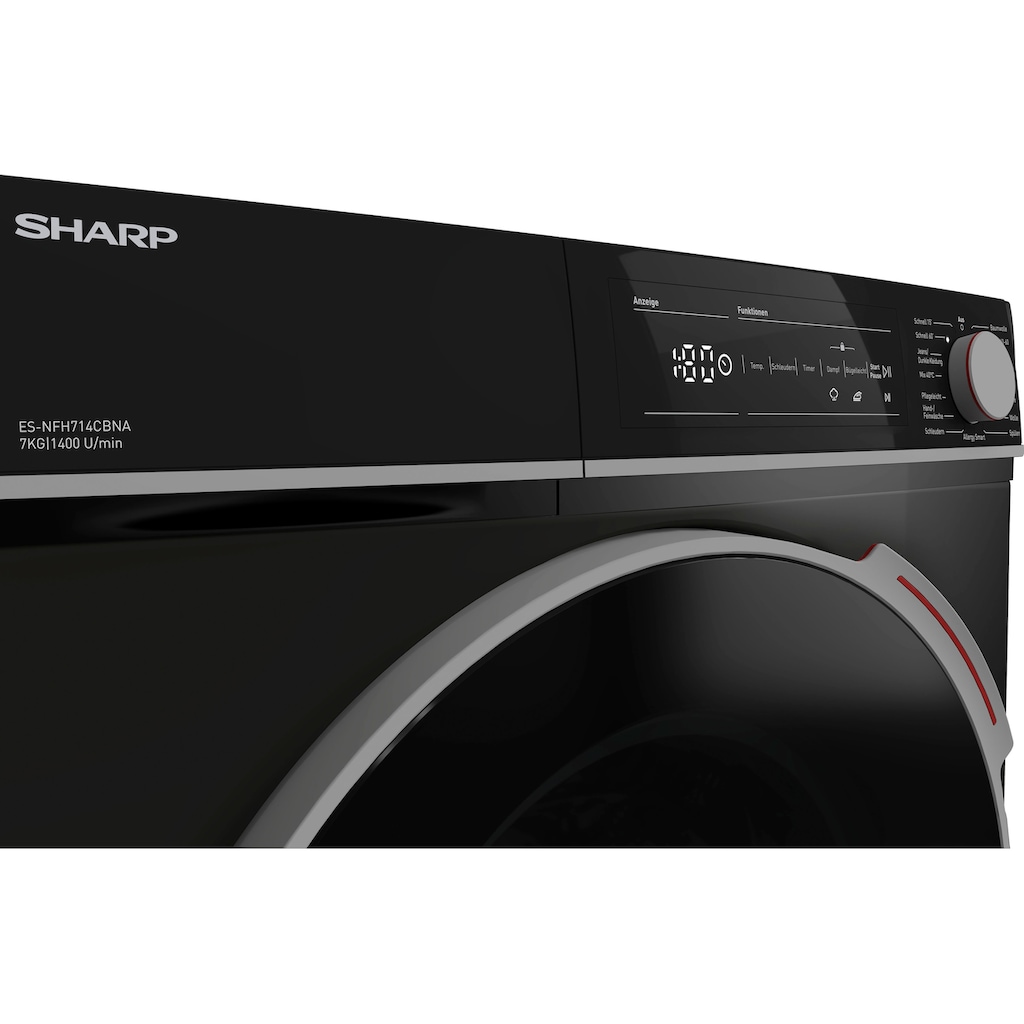 Sharp Waschmaschine »ES-NFH714CBNA-DE«, ES-NFH714CBNA-DE, 7 kg, 1400 U/min