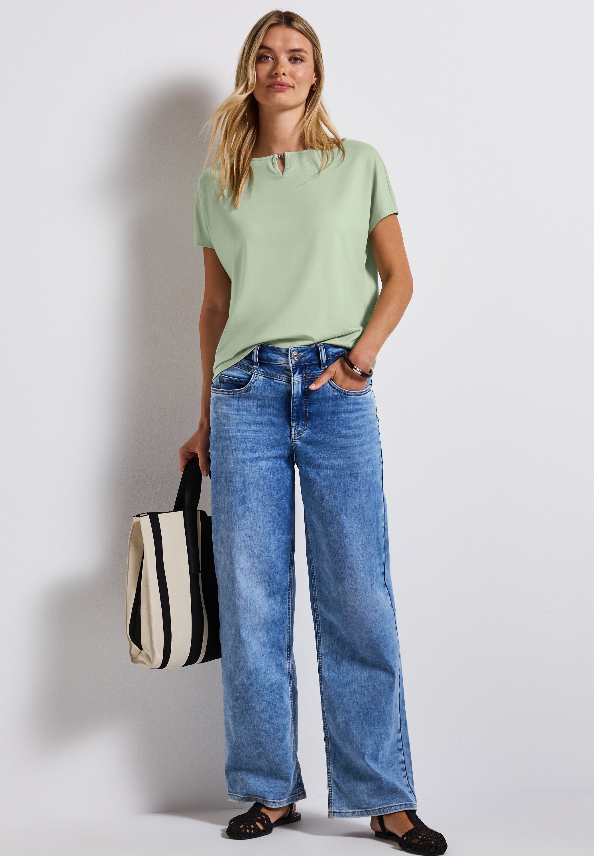 STREET ONE Shirttop, mit Cut-Out Detail