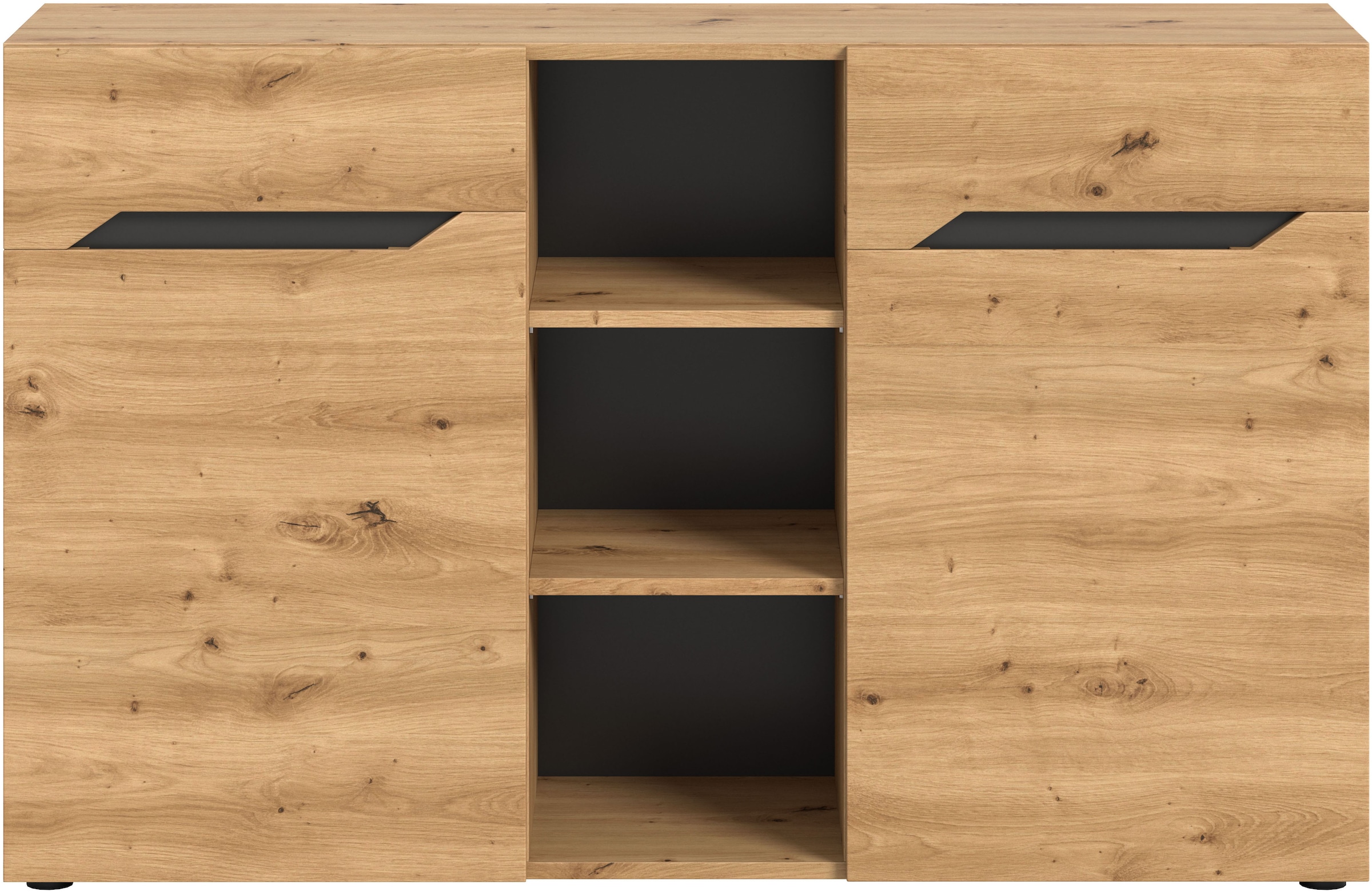 INOSIGN Sideboard »SERTA, Breite: 130cm, 2 Türen, 3 offene Fächer, viel Stauraum«, Anrichte, Kommode, Schrank, Board, Higboard