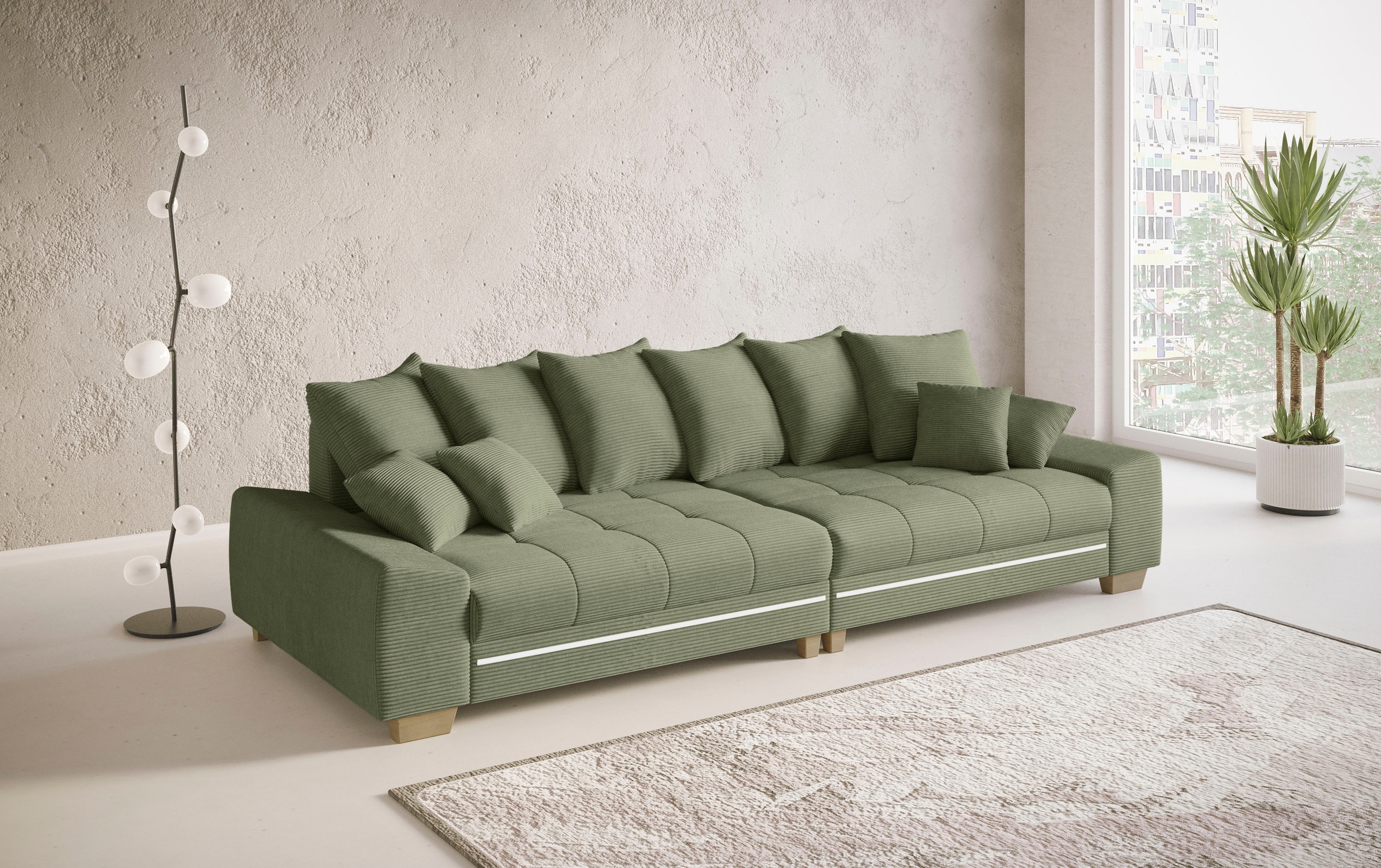 Mr. Couch Big-Sofa »Nikita II«, mit RGB-LED Beleuchtung, wahlweise mit Kaltschaum