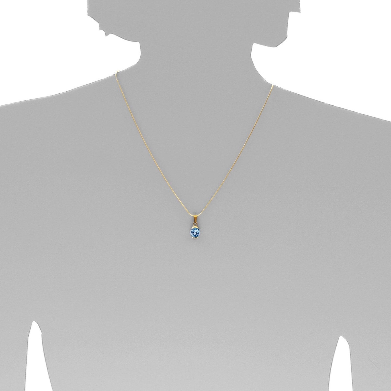 OSTSEE-SCHMUCK Kettenanhänger »- Sophia 10x8 mm - Gold 333/000 - Blautopas«