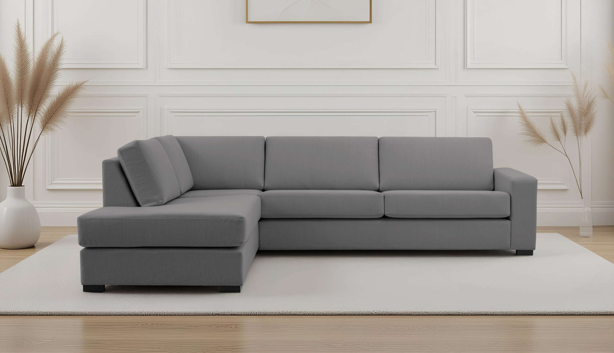 OTTO home Ecksofa "Branwell" Breite 304 cm, Struktur fein, mit Wellenunterfederung