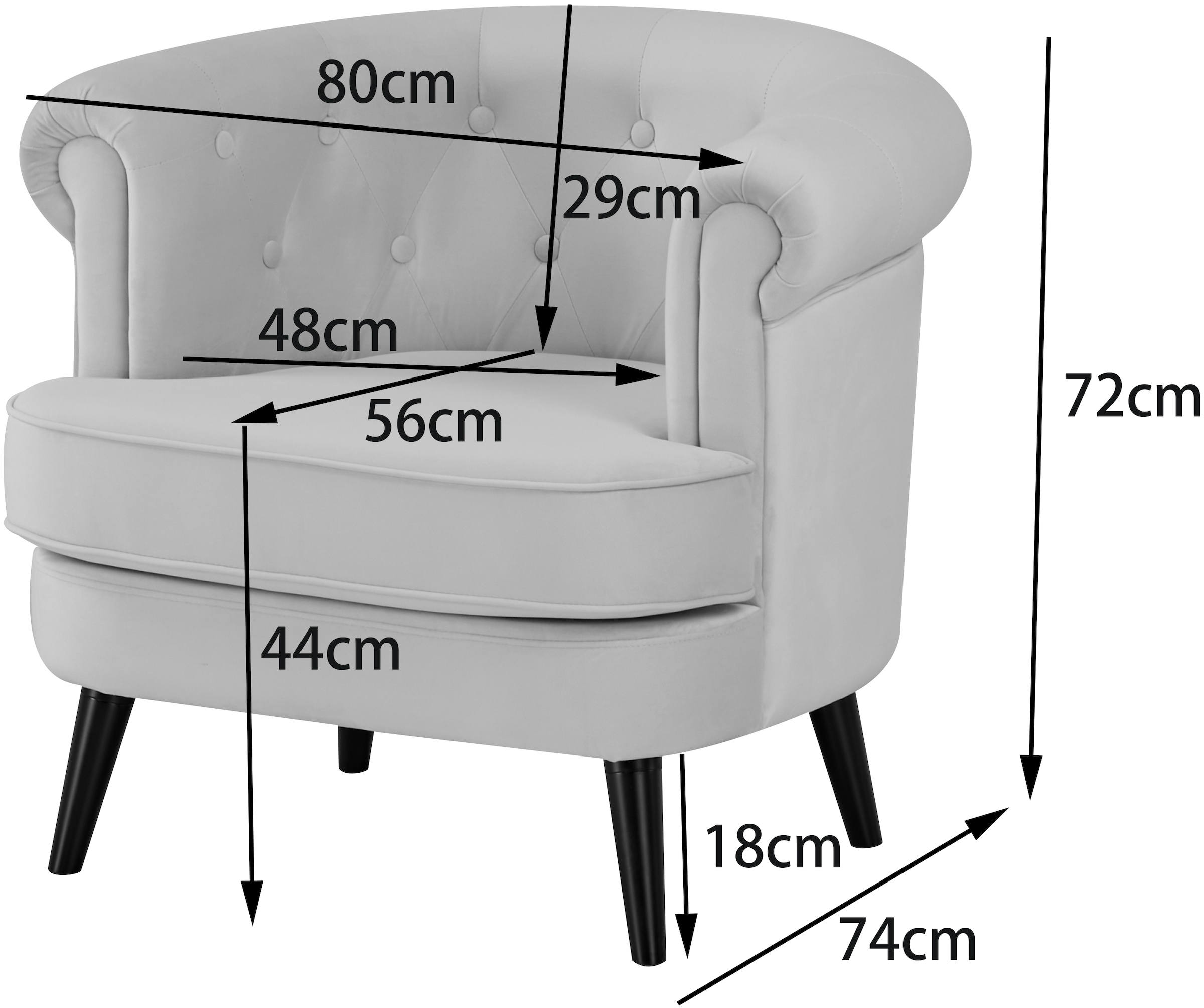 Home affaire Sessel »LIENZ traumhafter Loungesessel in Chesterfield-Optik,«, Sessel für Wohnzimmer in softem Samtvelours