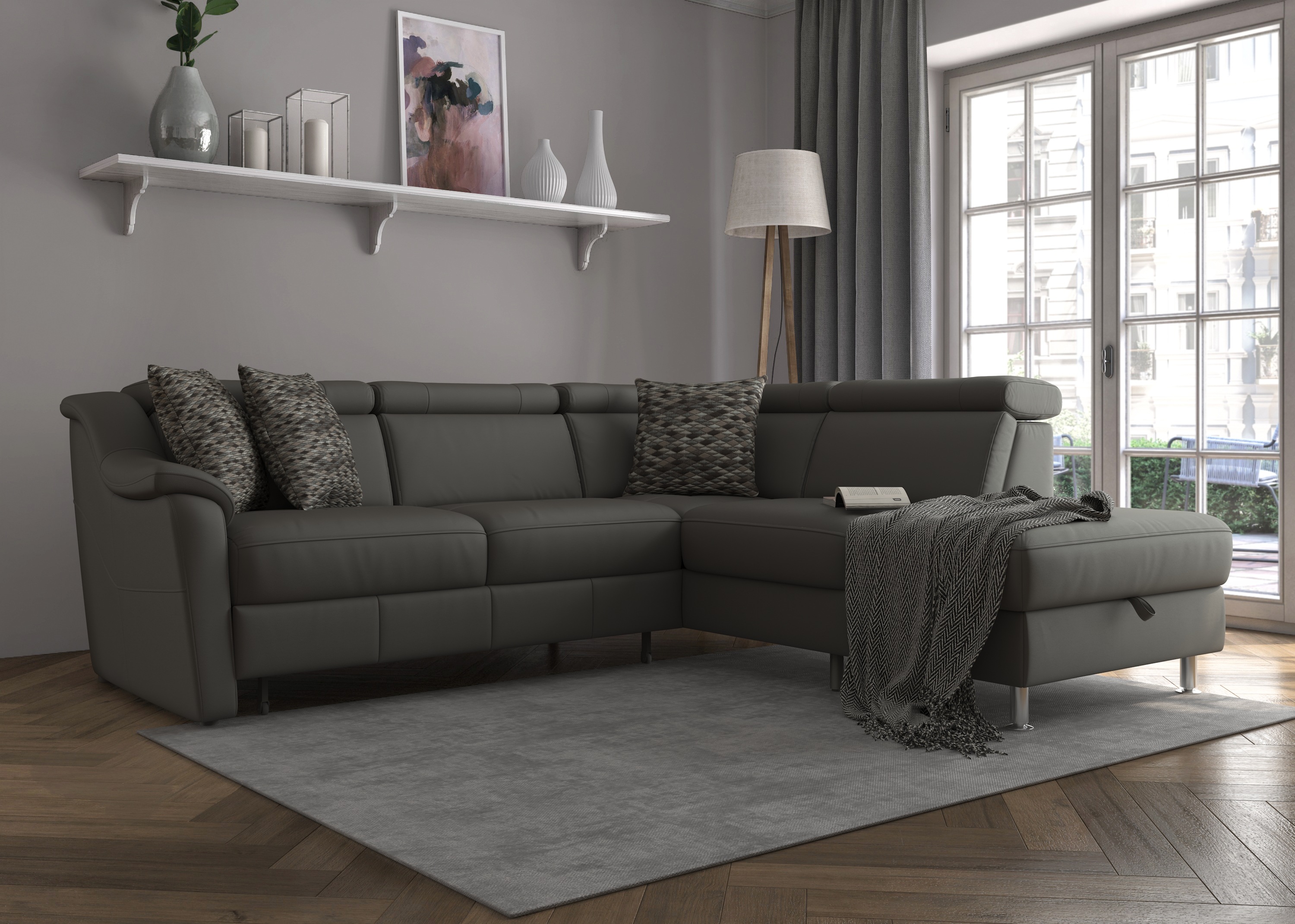 Thumbnail - sit&more Ecksofa "Freetown L-Form", inklusive Kopfteilverstellung und komfortablem Federkern
