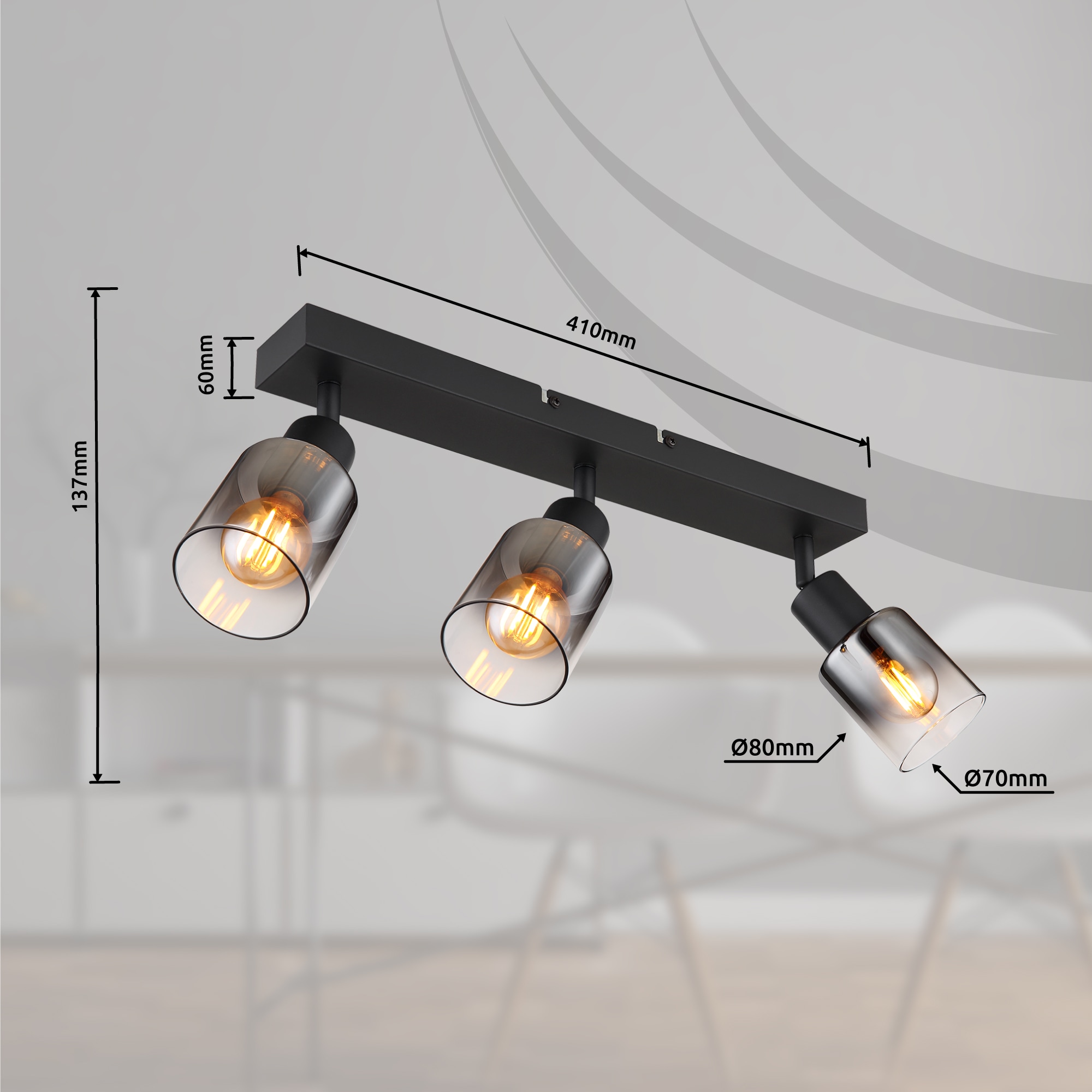 GLOBO LIGHTING Deckenstrahler »HUBERTUS« E14 1 Stk. Spot Deckenspot Flur Schlafzimmer Wohnzimmer
