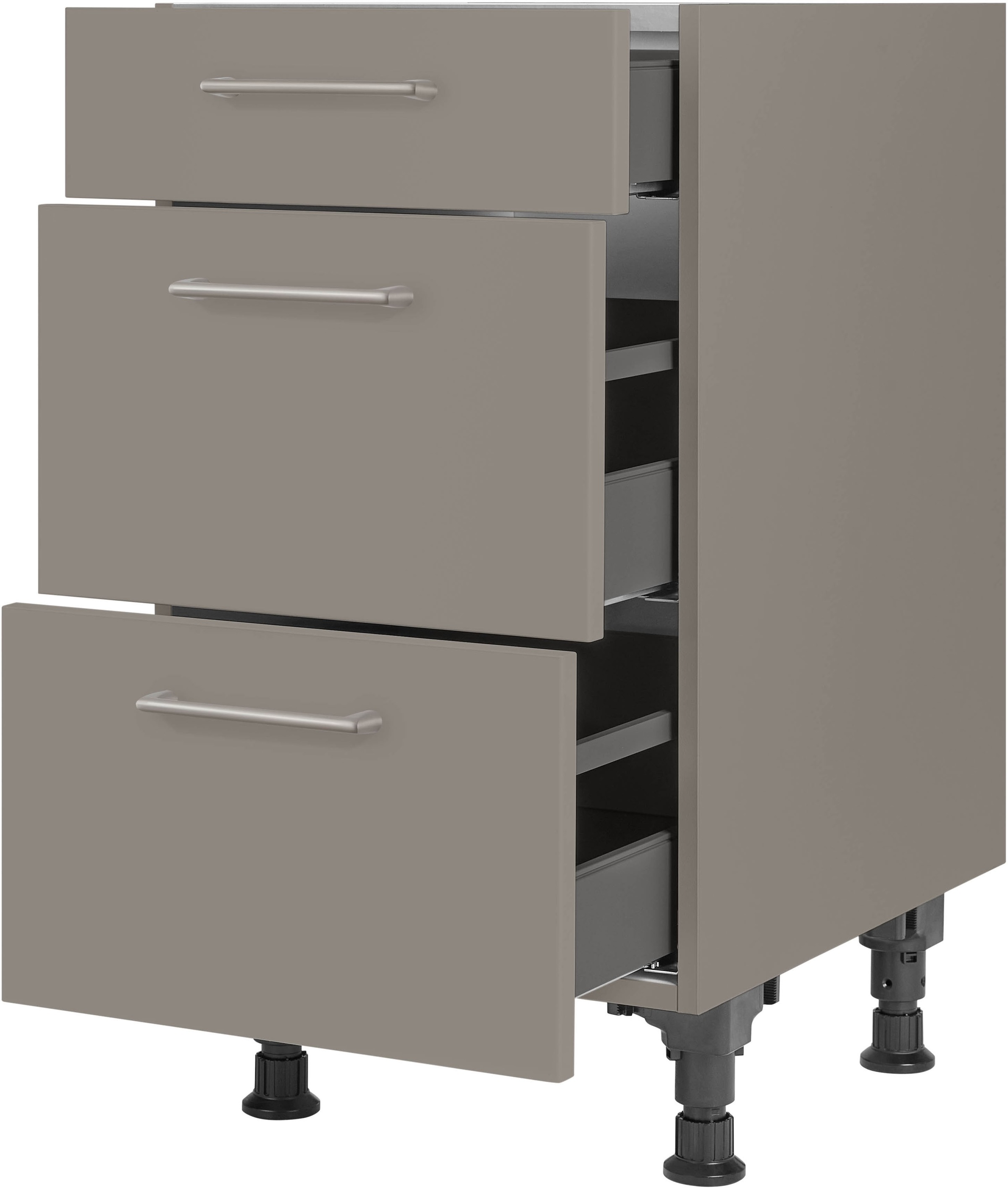 nobilia Unterschrank ""Laser", vormontiert, mit höhenverstellbaren Sockelfü günstig online kaufen