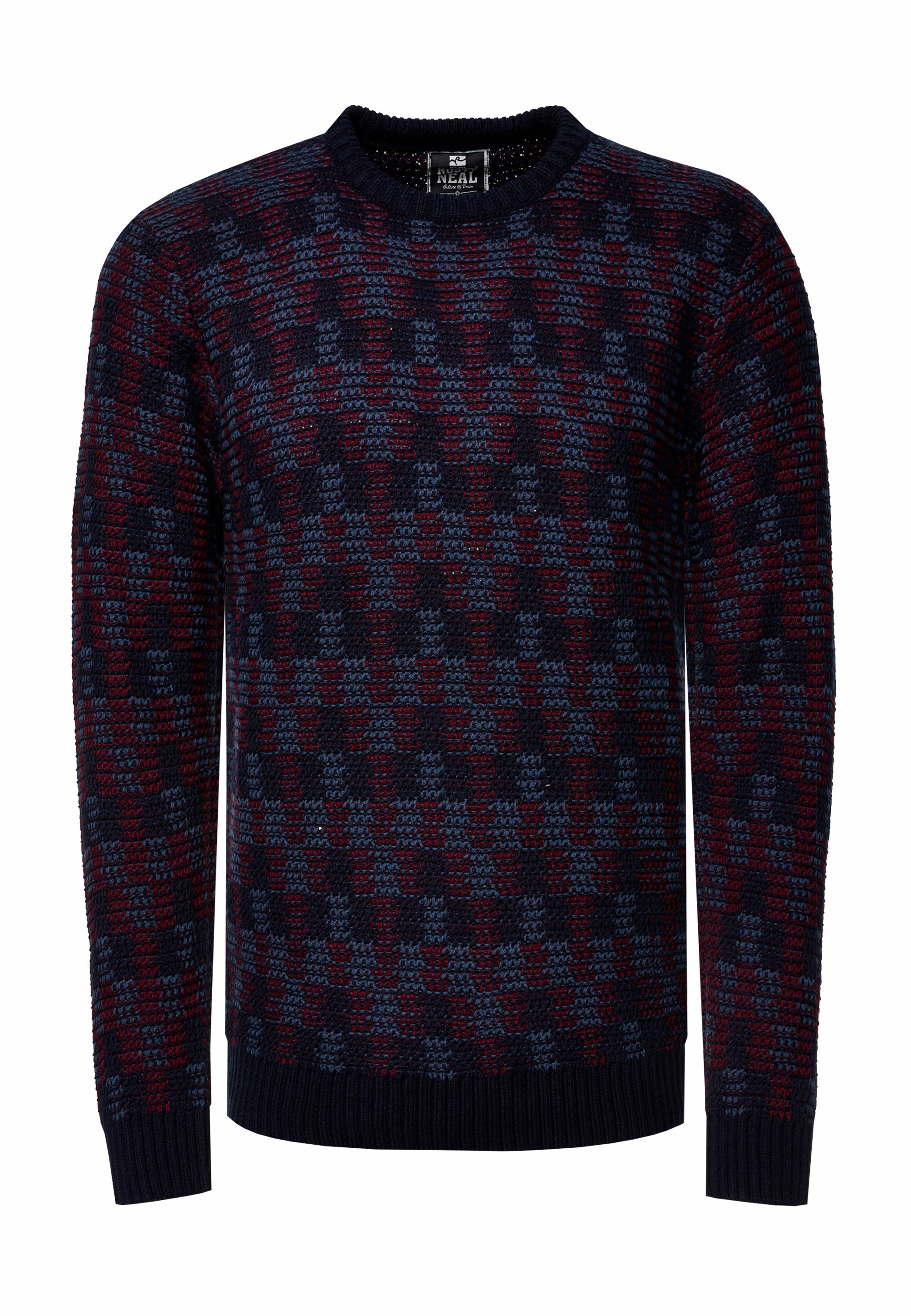 Rusty Neal Knit Sweater Blue/Red 3XL 2