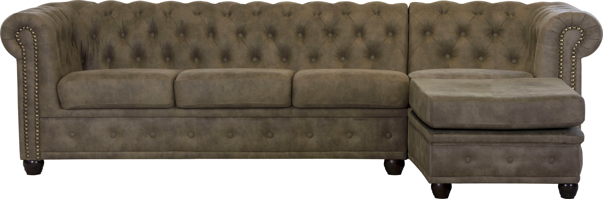 Home affaire Chesterfield-Sofa »Rysum L-Form«, Chesterfield-Optik mit Ottomanen-Abschluß