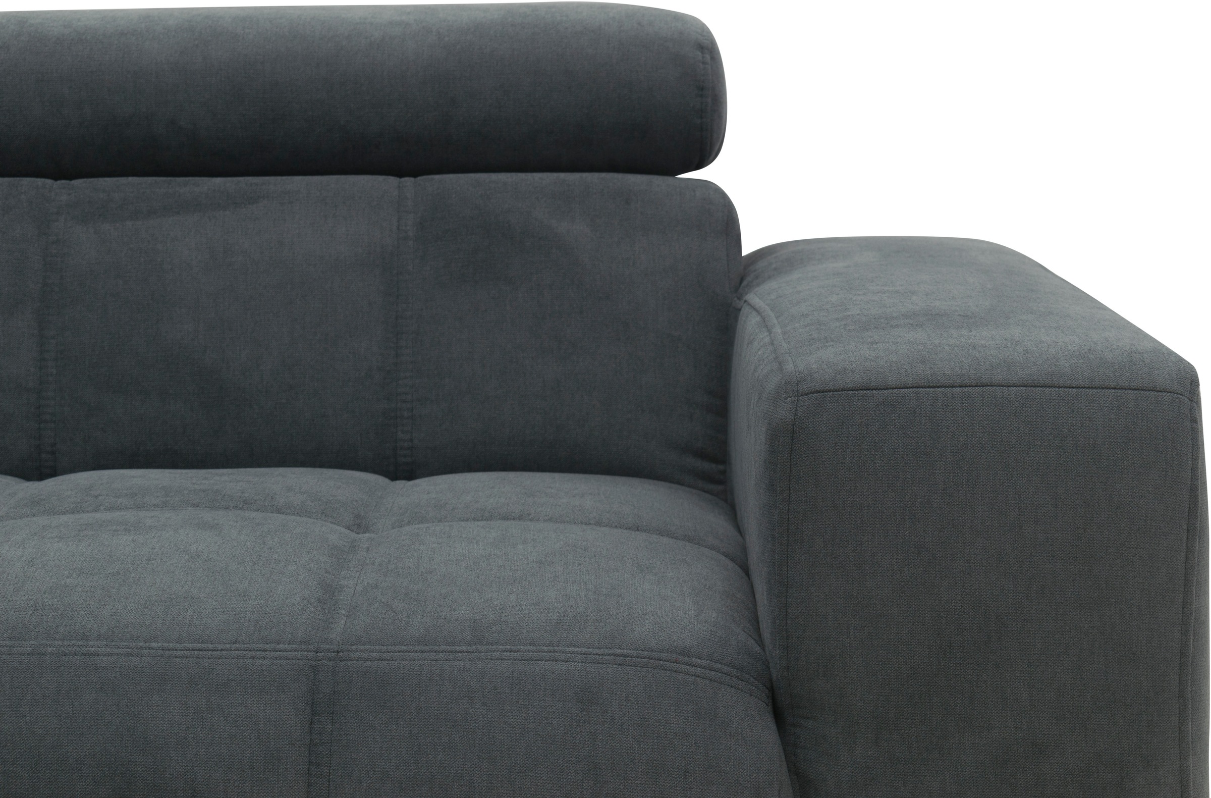 DOMO collection Ecksofa »Trento L-Form, mit Kufenfuß oder Einzelfuß«, wahlweise mit Kopfteilverstellung, Recamiere links/rechts bestellbar