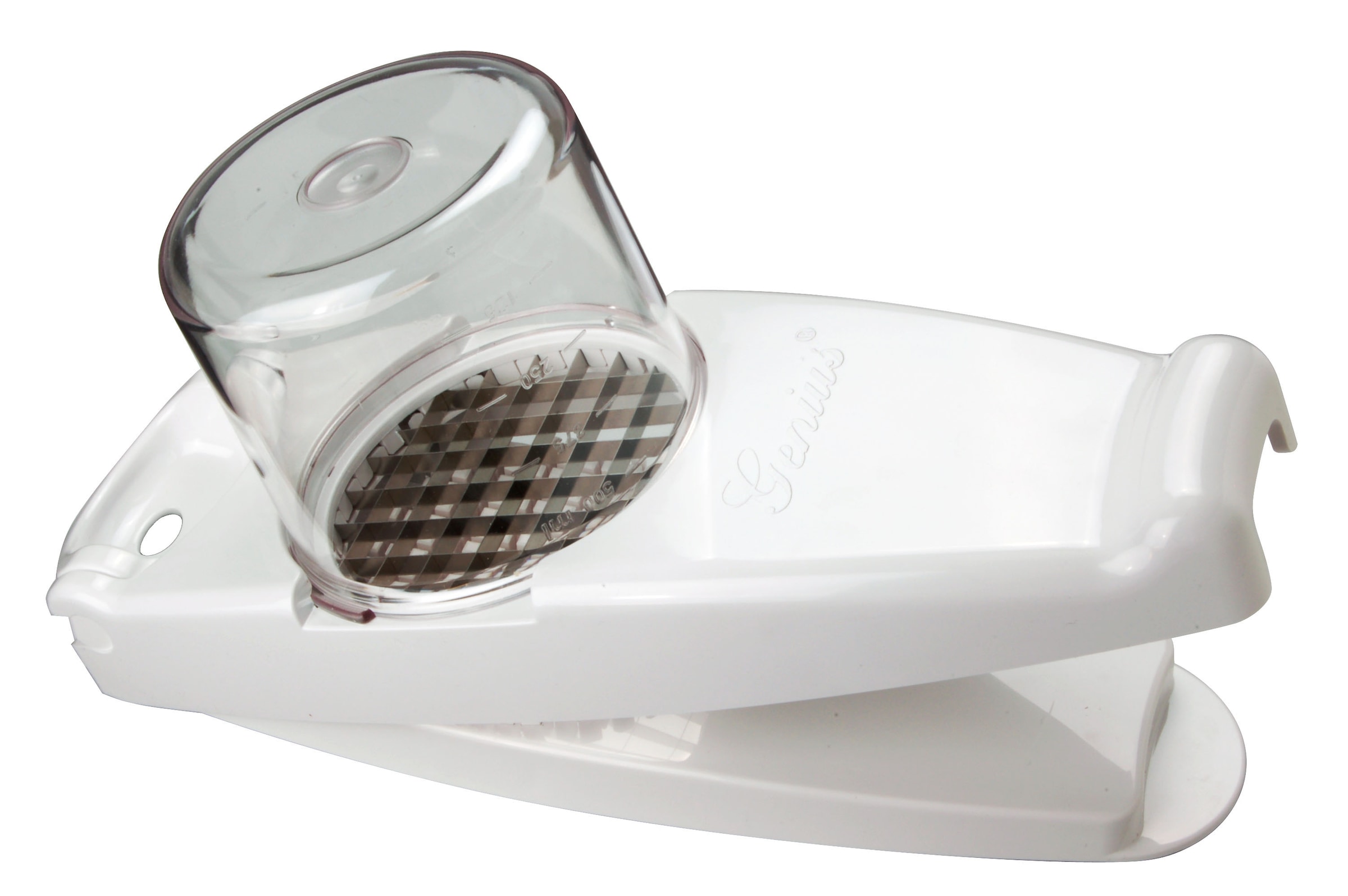 Genius Gemüse-Scheibenschneider »Nicer Dicer mit 14 Klingen inkl. Twist N Joy, Set 6tlg«, (Spar-Set, 6 tlg.), Super handlich und immer im Einsatz, inkl. 625 ml Behälter