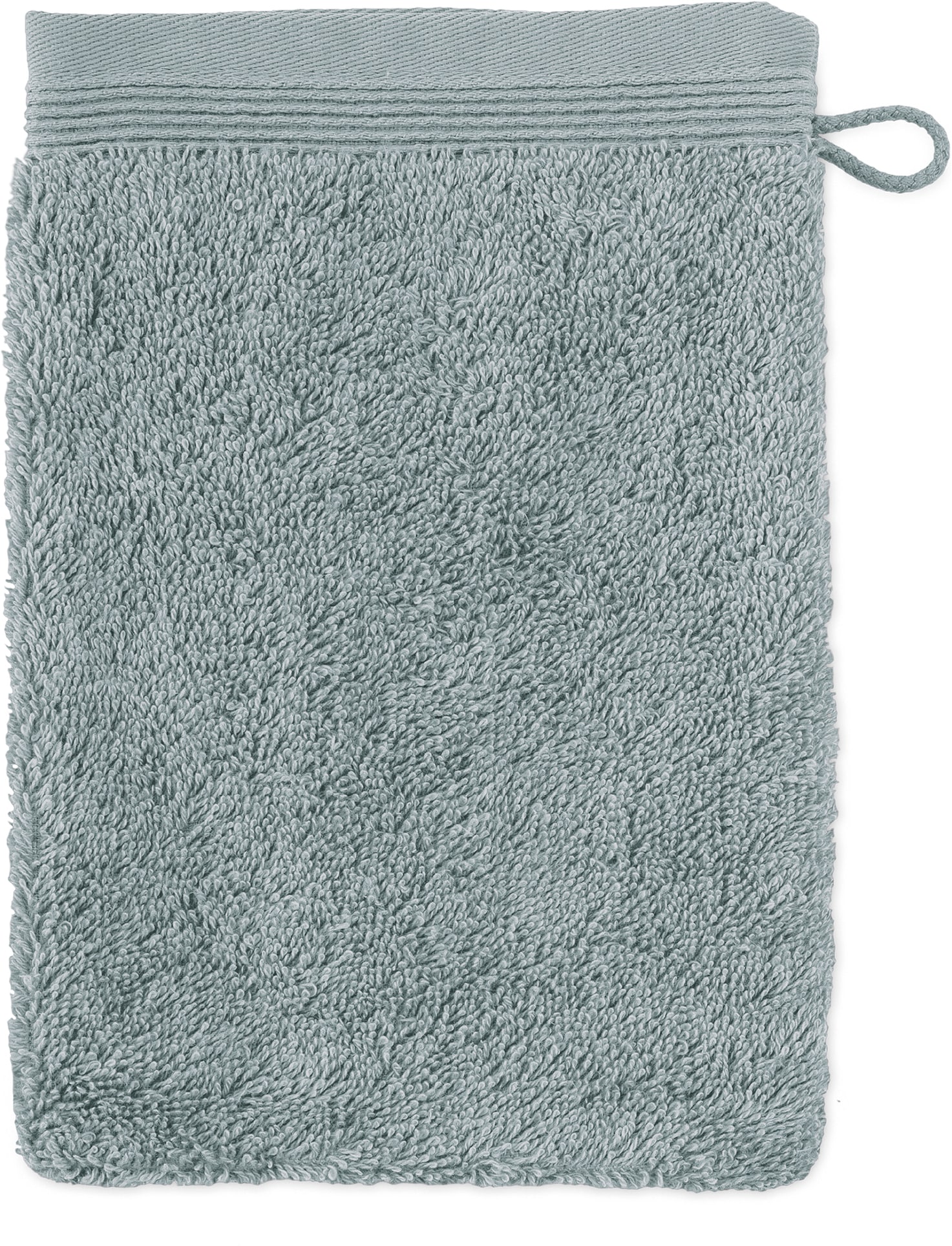 Möve Waschhandschuh »Superwuschel 100% Premium Cotton Baumwolle« mit Biesenbordüre und praktischem Kordelaufhänger, einfarbig, weich