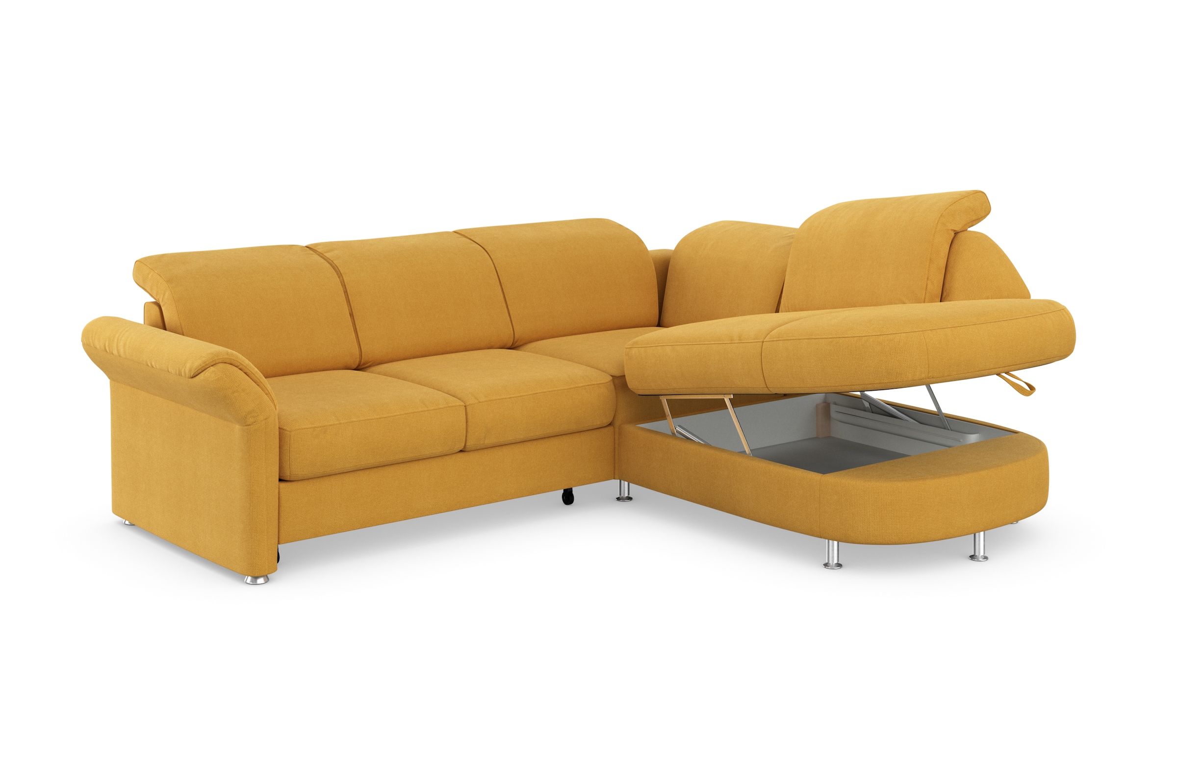 sit&more Ecksofa »Apulia L-Form«, wahlweise Bettfunktion, Bettkasten und Kopf- und Armteilverstellung