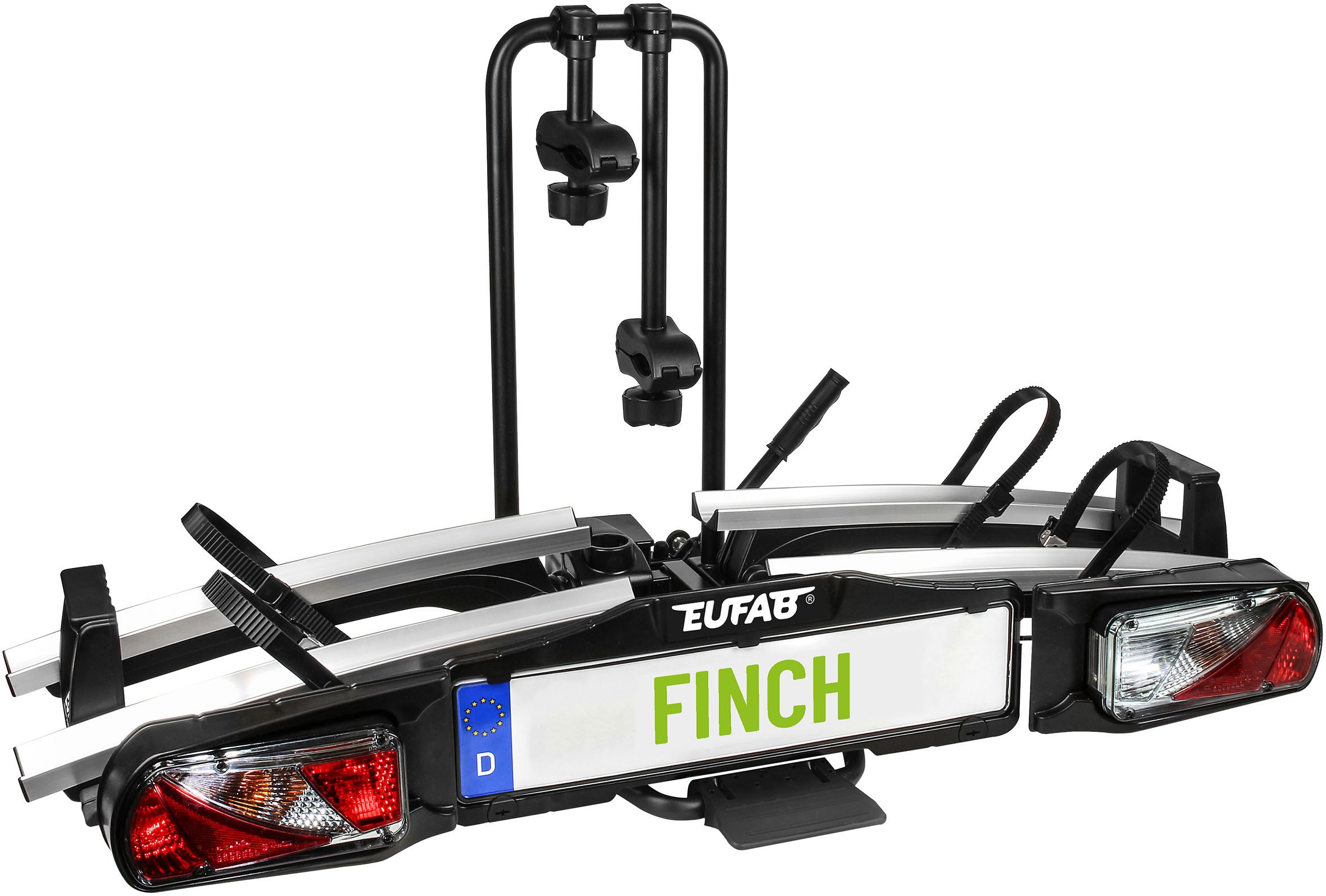 EUFAB Kupplungsfahrradträger "Fahrradträger FINCH für 2 Fahrräder", B:122cm H:57cm T:88cm, silber, Fahrradträger