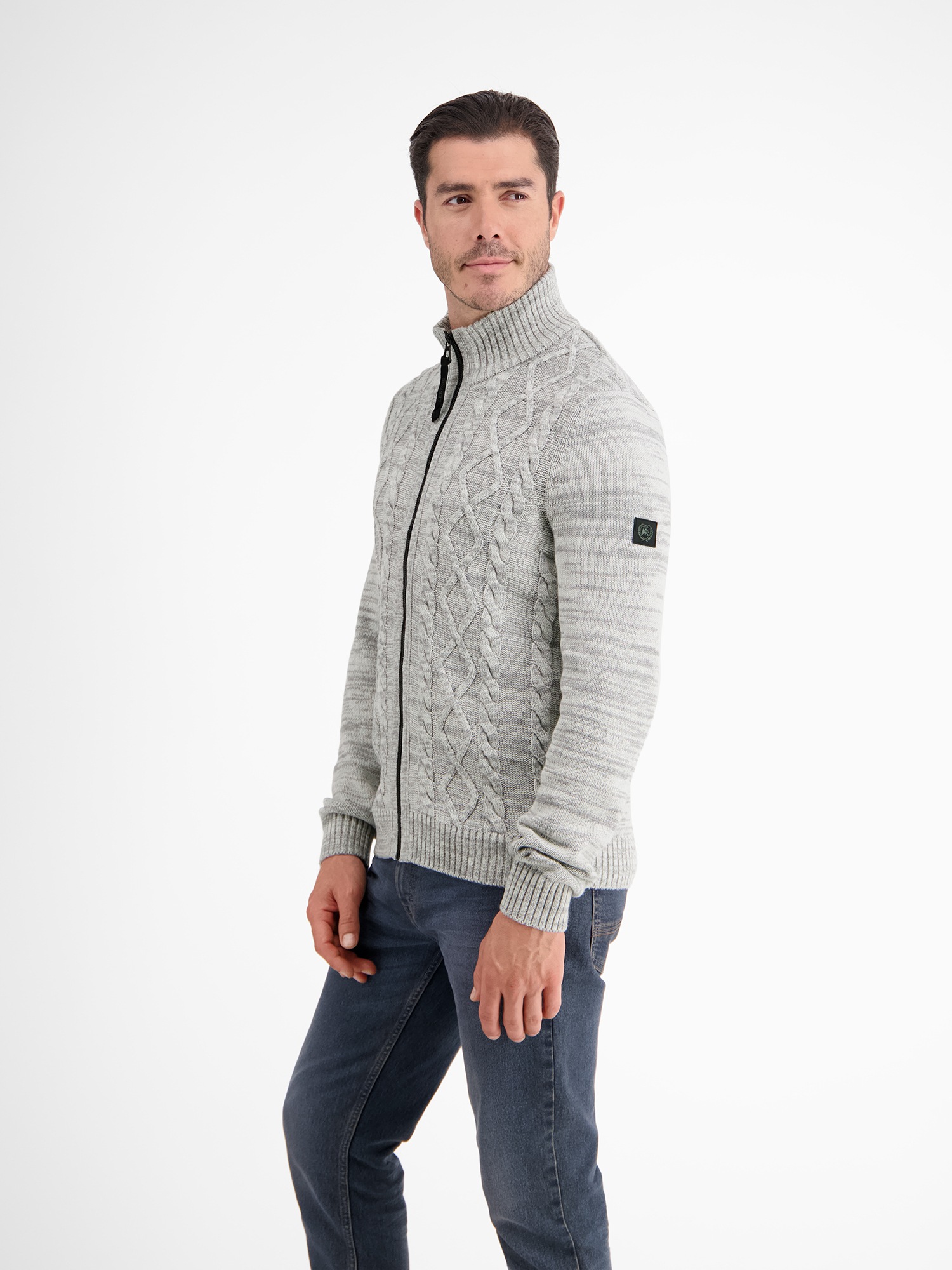 LERROS Strickjacke »LERROS Strickjacke mit Kabelstrickmuster«