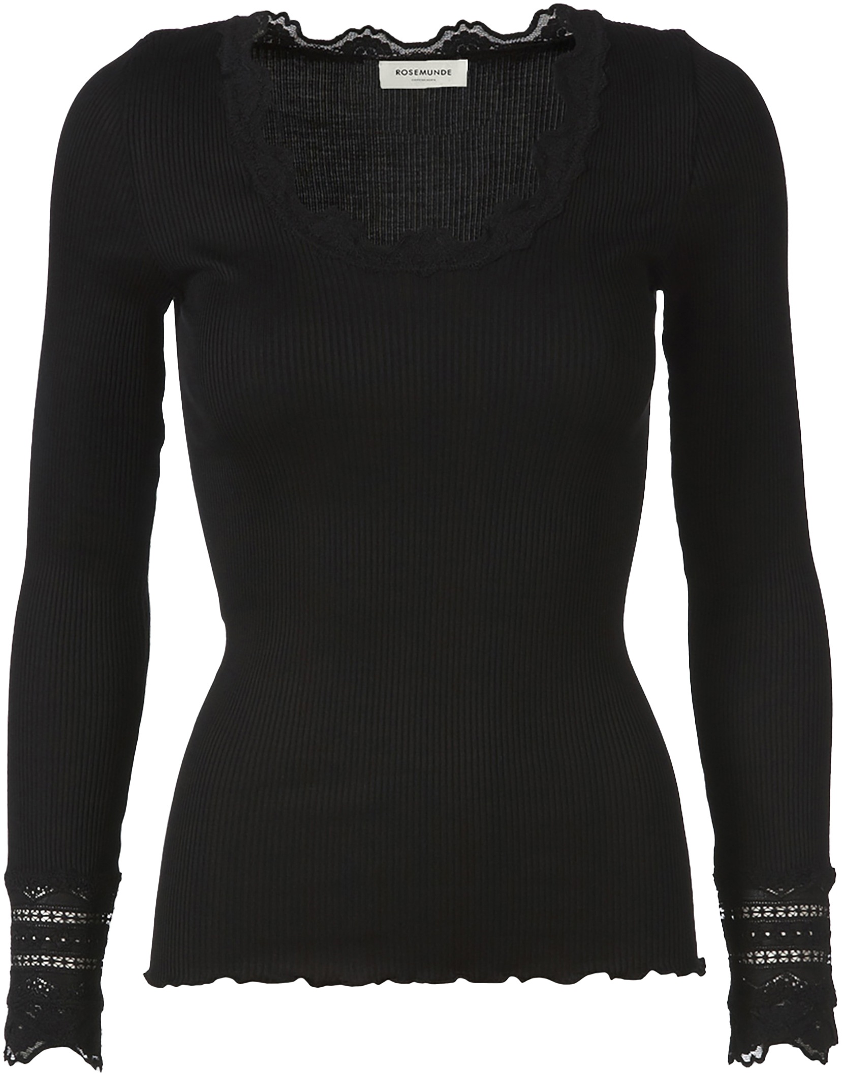 rosemunde Langarmshirt "Benita Silk Blouse" Langarm, mit Spitze, feminin, b günstig online kaufen