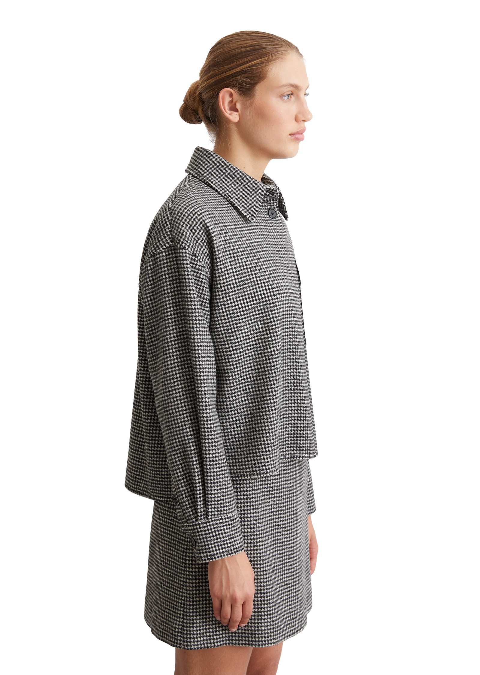 Marc O'Polo Kurzjacke »mit lässigem Hahnentritt-Muster«, ohne Kapuze
