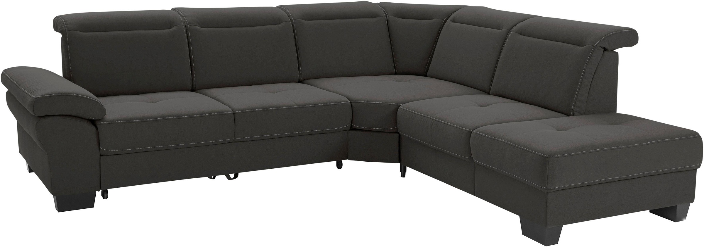 Places of Style Ecksofa »Cornwall L-Form«, incl. Sitztiefenverstellung, mit Bettfunktion und Kopfteilverstellung