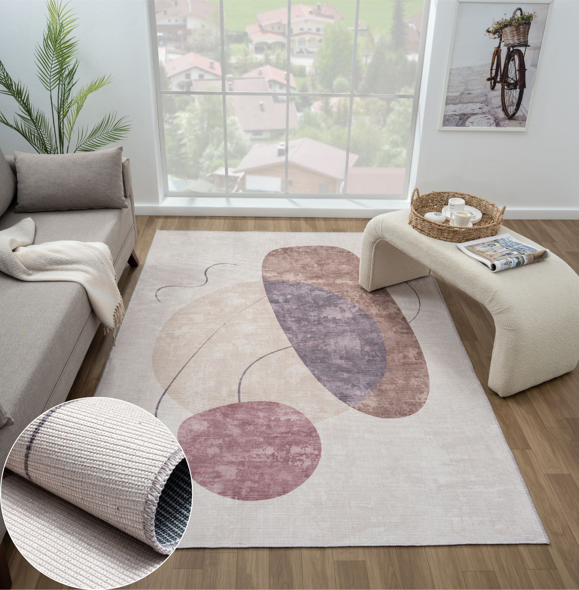 Myflair Möbel & Accessoires Outdoorteppich "Owen, LAGERRÄUMUNG" rechteckig 10 mm Höhe bedruckt, modernes Design, In- & Outdoor geeignet, waschbar
