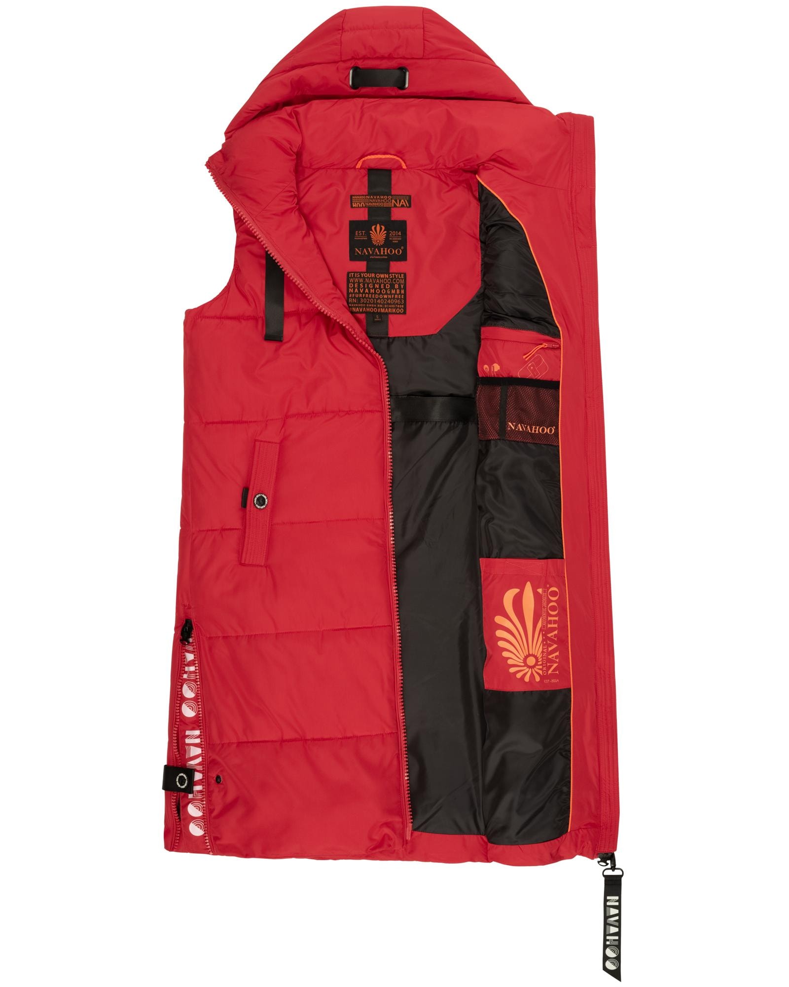 Navahoo Steppweste »Schnuffelchen«, (1 tlg.), warme Damen Outdoor-Weste lang mit Kapuze