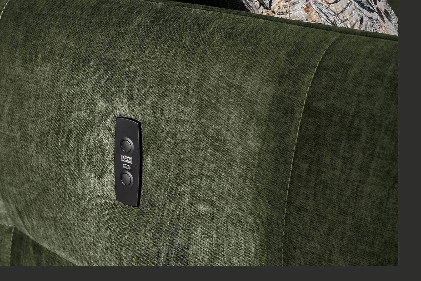 Jockenhöfer Gruppe Ecksofa »Zoom, L-Form, 140kg Belastbarkeit je Sitzplatz«, 60cm elektromotorische Sitztiefenverstellung,USB-Ladeports,Kopfstützen