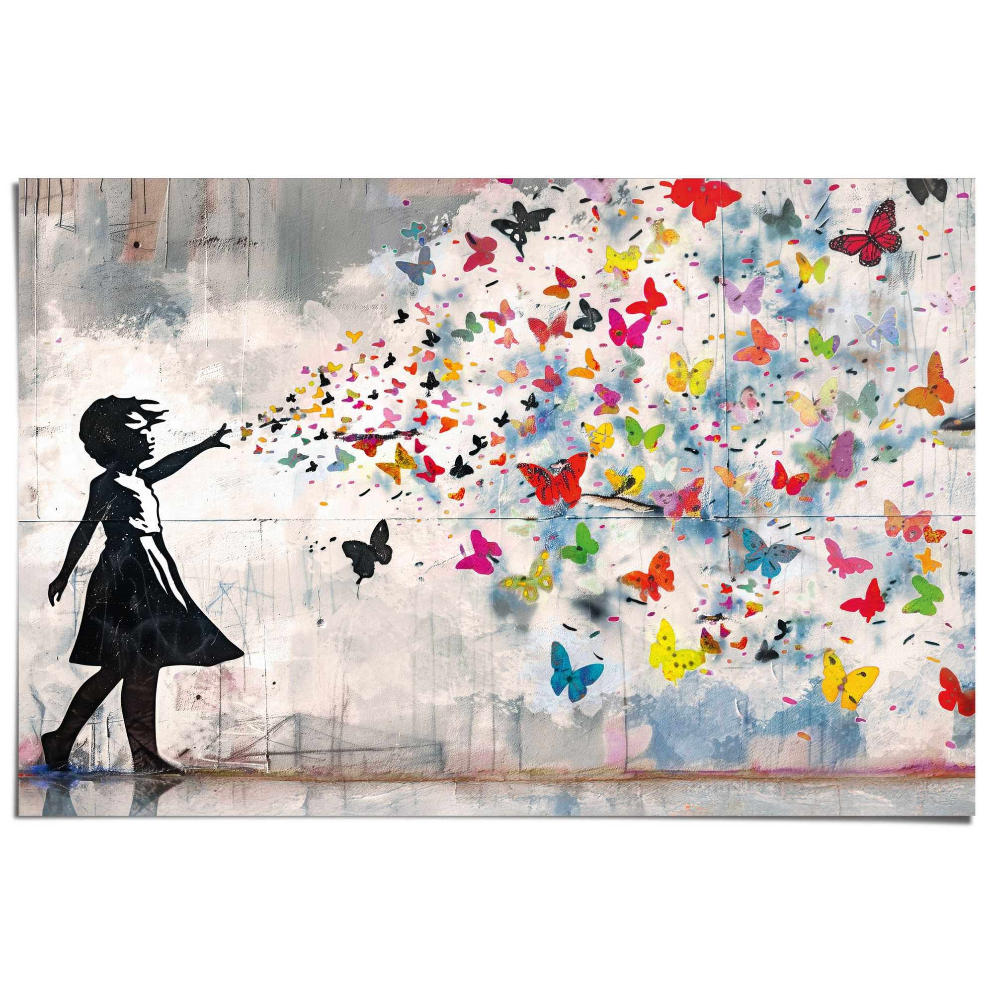 Reinders! Poster »Mädchen mit Schmetterlingen« 1 Stk. tlg. Kinderzimmer - Bilderdruckpapier - Street Art - 91,5x61 cm