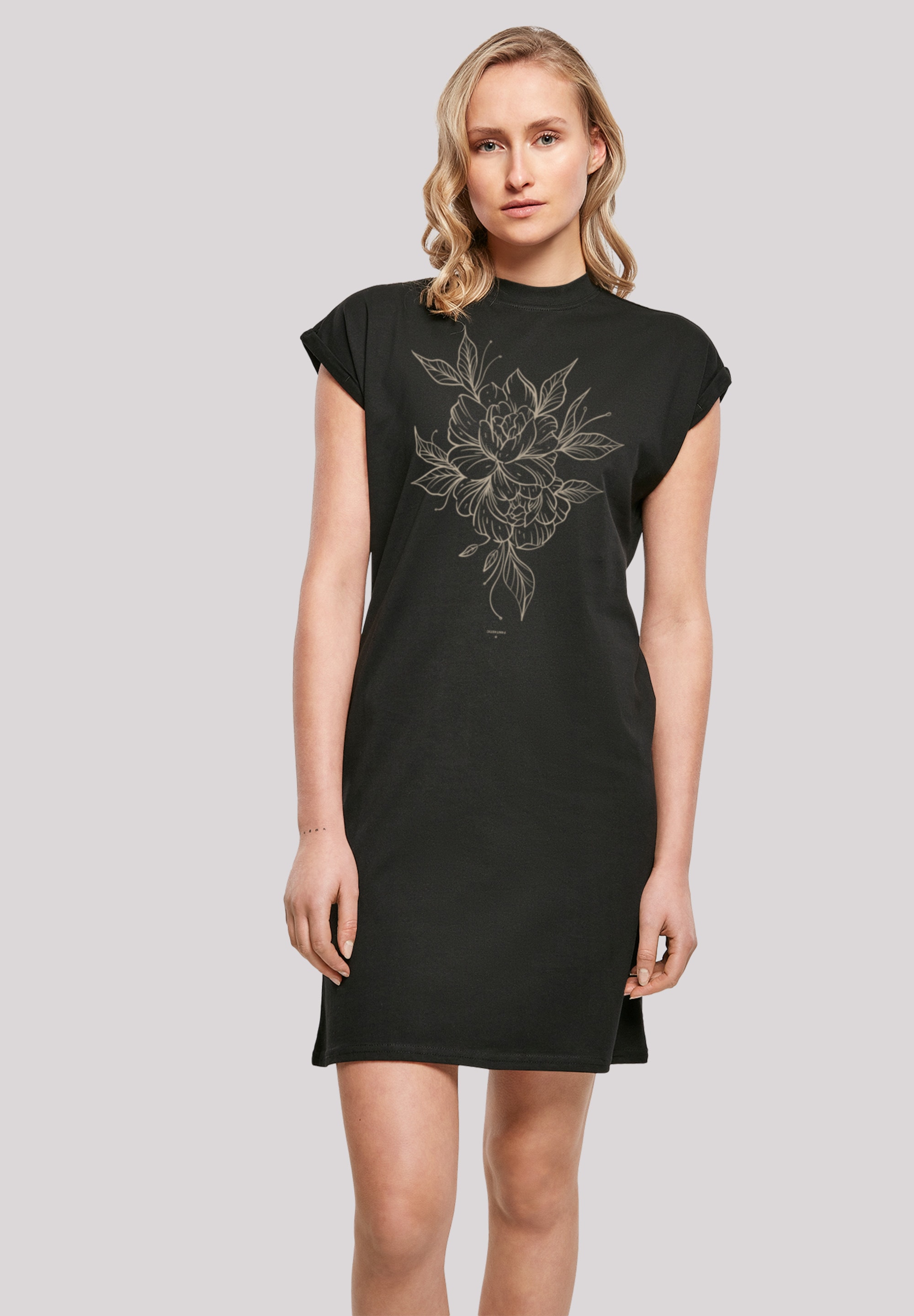 F4NT4STIC Shirtkleid "Rose beige blau" Ohne Taschen Print günstig online kaufen