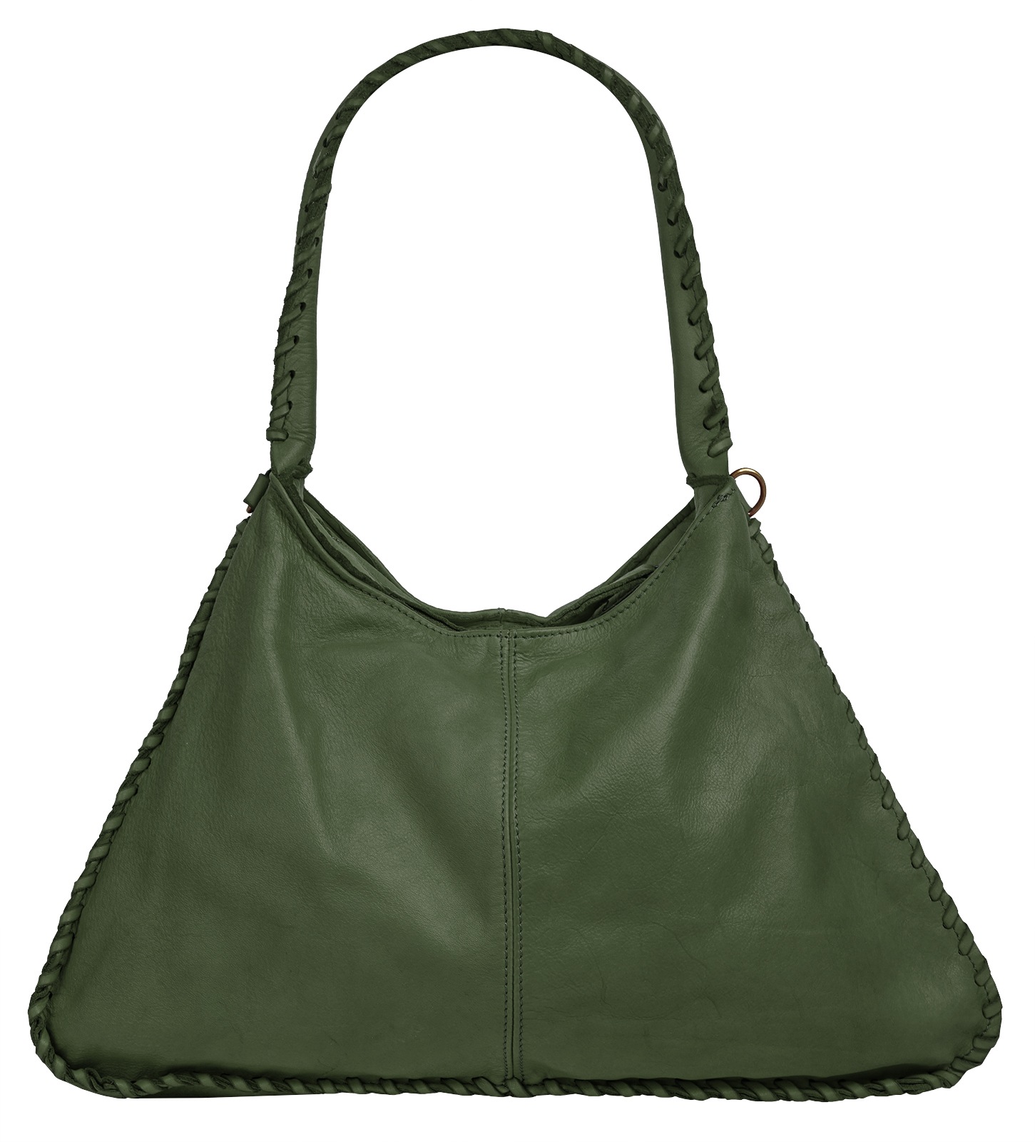 Shopper SAMANTHA LOOK, Damen, Gr. B/H/T: 34cm x 24cm x 9cm onesize, grün (dunkelgrün), Leder, leicht glänzend, unifarben, Taschen Shopper, echt Leder, Made in Italy 3