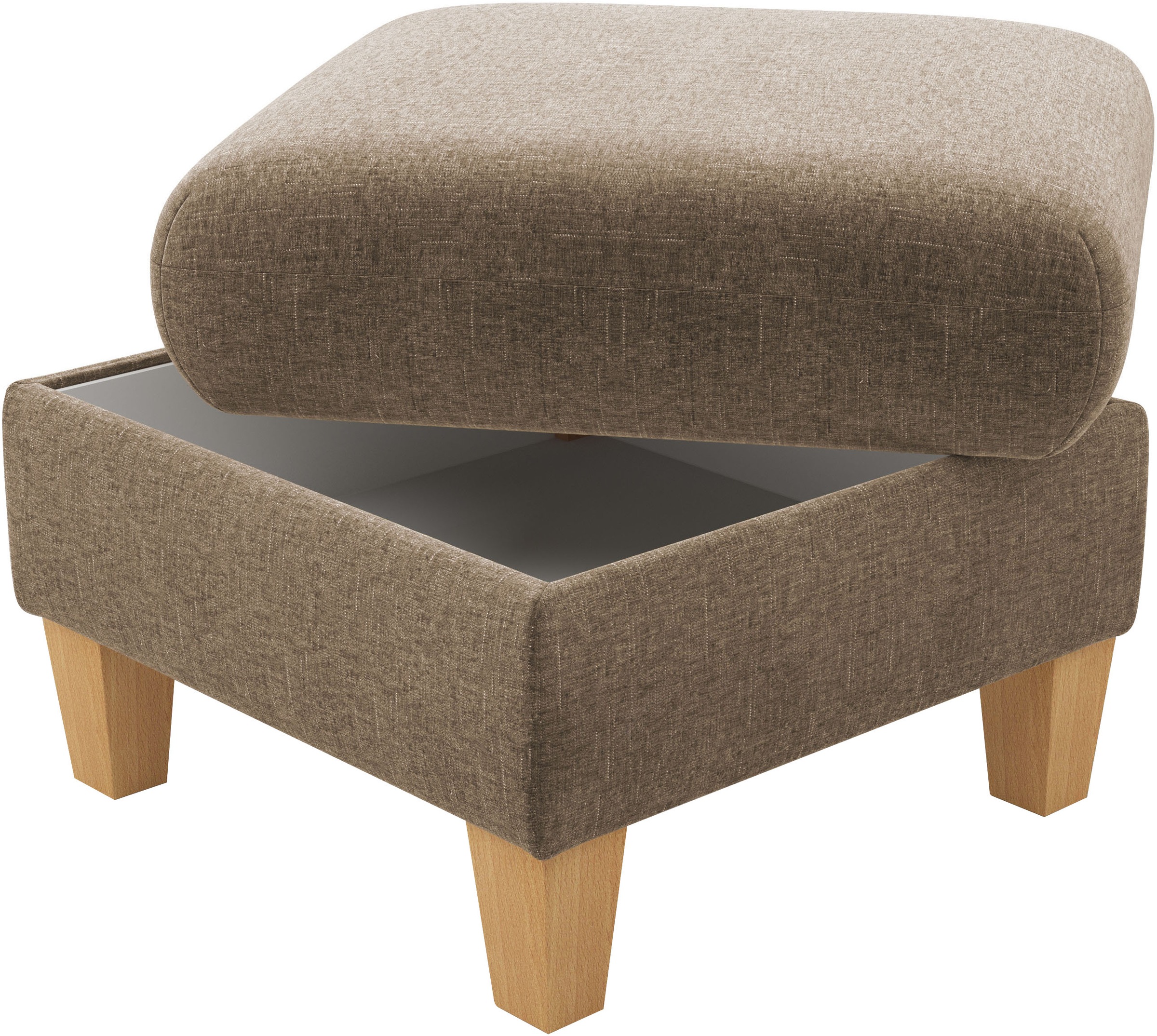 Home affaire Polsterhocker »Rochelle«, (1 St.), Massive 12 cm Holzbeine