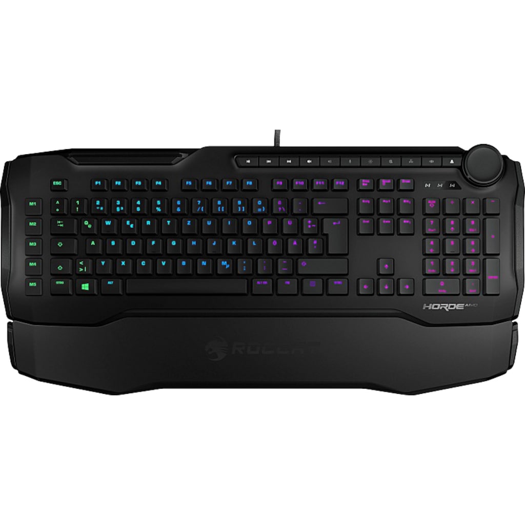 ROCCAT Gaming-Tastatur »Horde AIMO«, (Makrotasten-ergonomische Form-Handgelenkauflage)