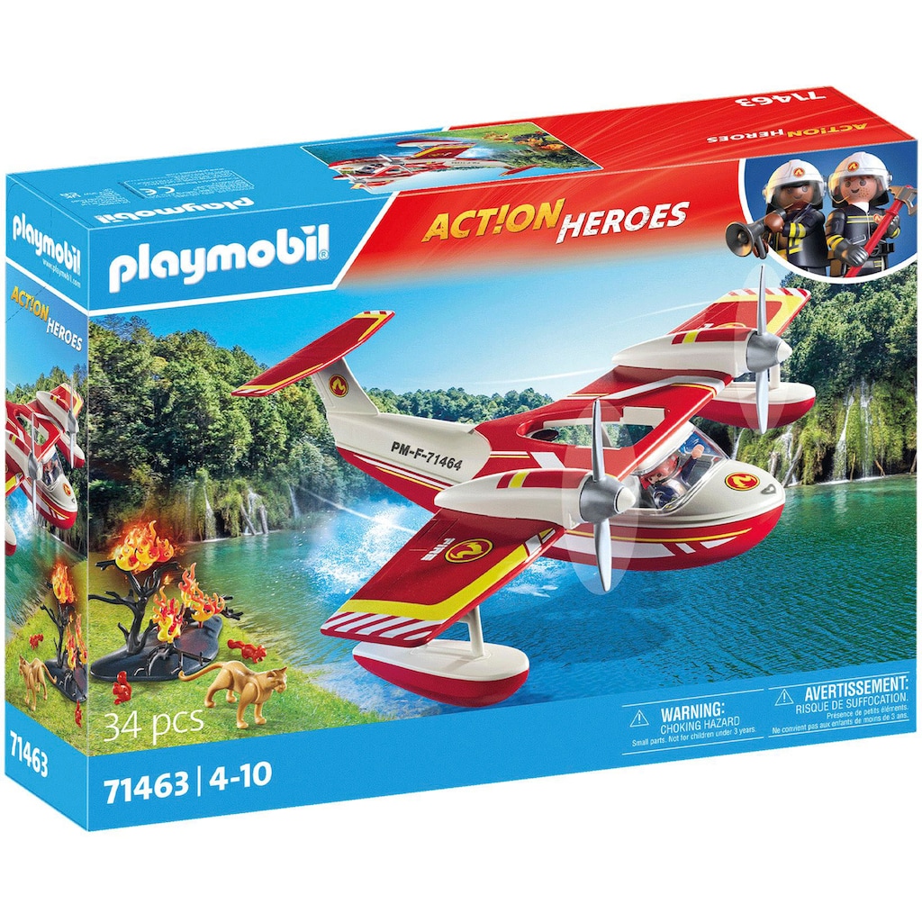 Playmobil® Konstruktions-Spielset »Feuerwehrflugzeug mit Löschfunktion (71463), Action Heroes«, (34 St.)