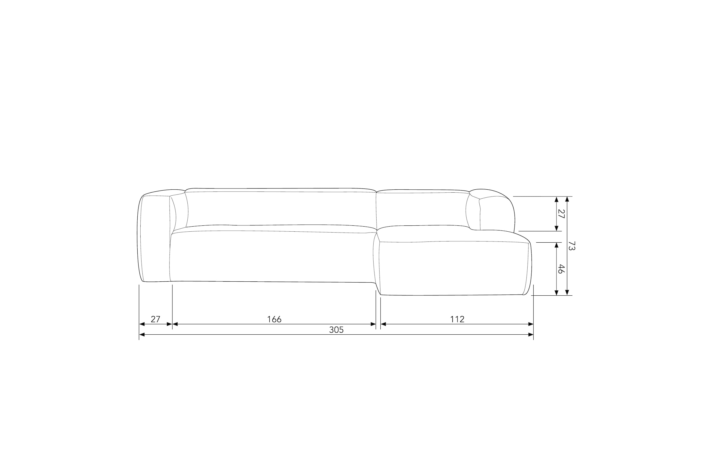 WOOOD Ecksofa »Bean Rechts Incl. Kissens Light Grey«