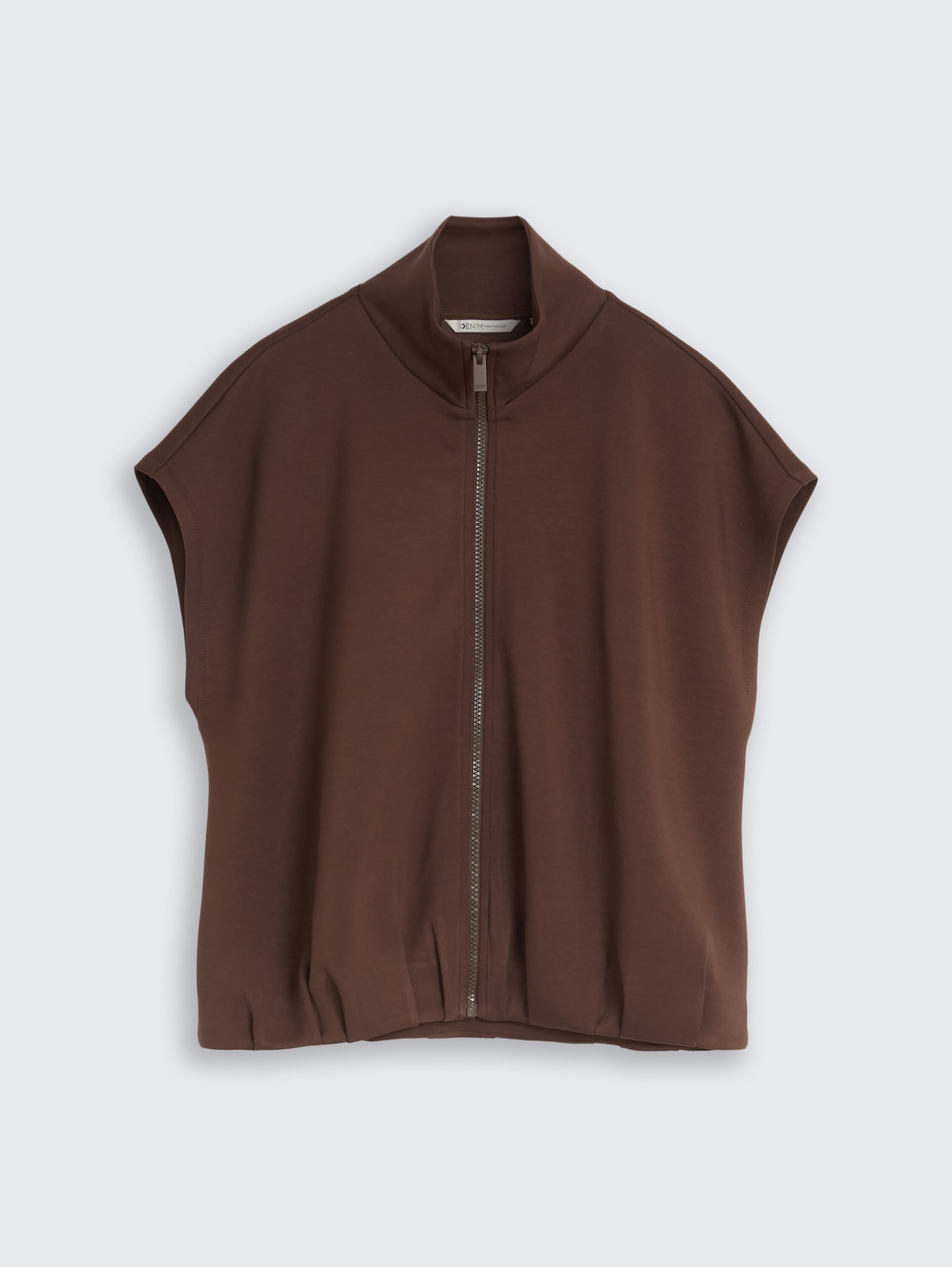 TOM TAILOR Denim Sweatjacke Full-Zip-Sweater mit überschnittenen Schultern und Reißverschluss