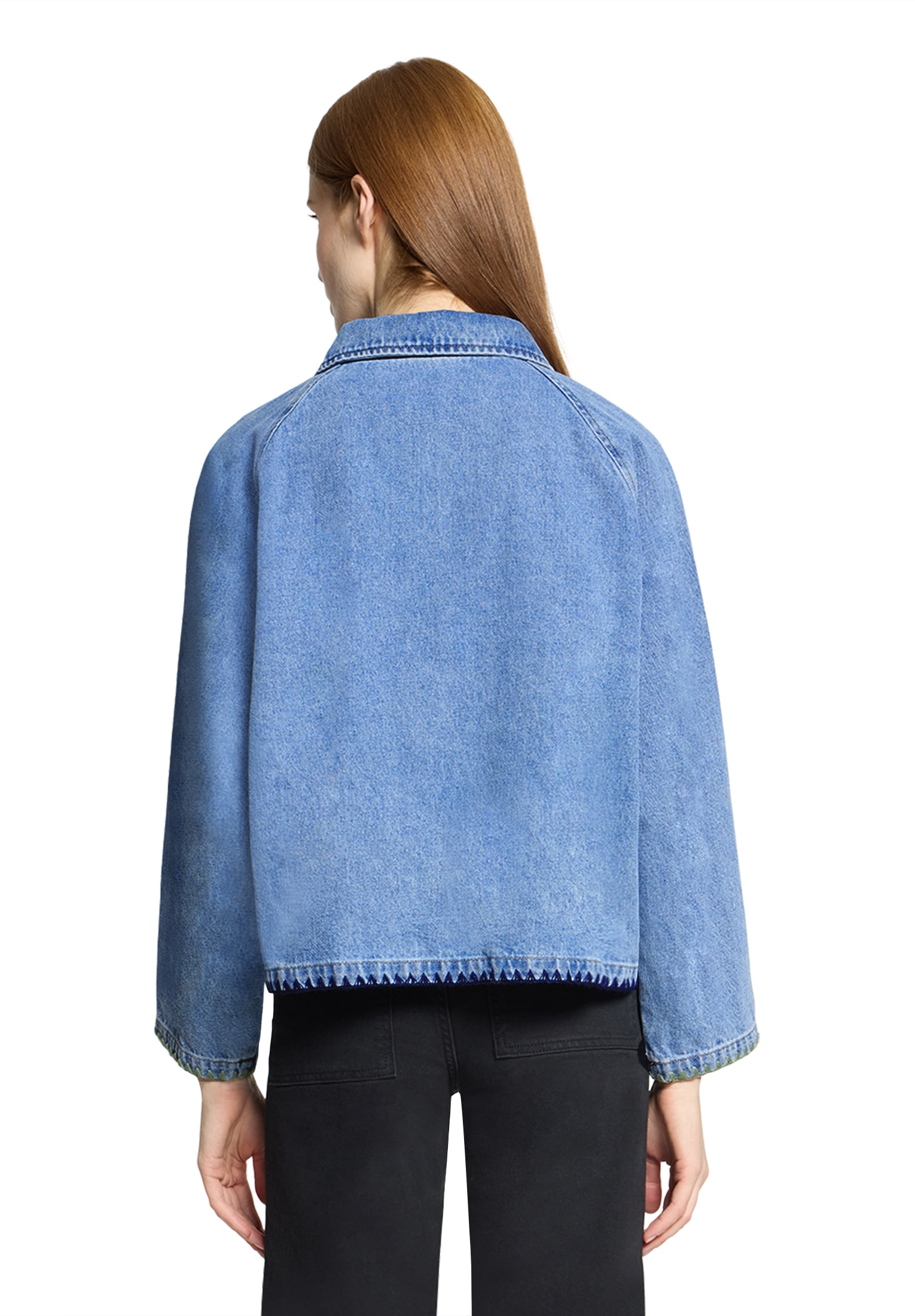 Amber & June Jeansjacke »Damen mit aufgesetzten Taschen«