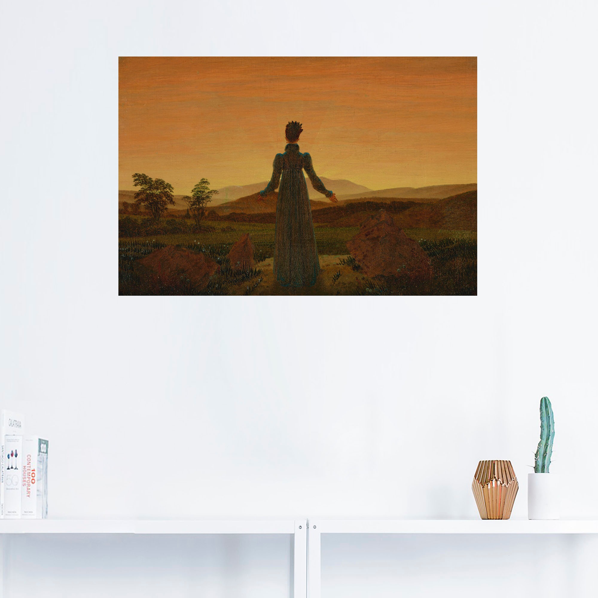 Artland Wandbild »Frau vor der untergehenden Sonne«, Frau, (1 St.), als Alubild, Leinwandbild, Wandaufkleber oder Poster in versch. Größen