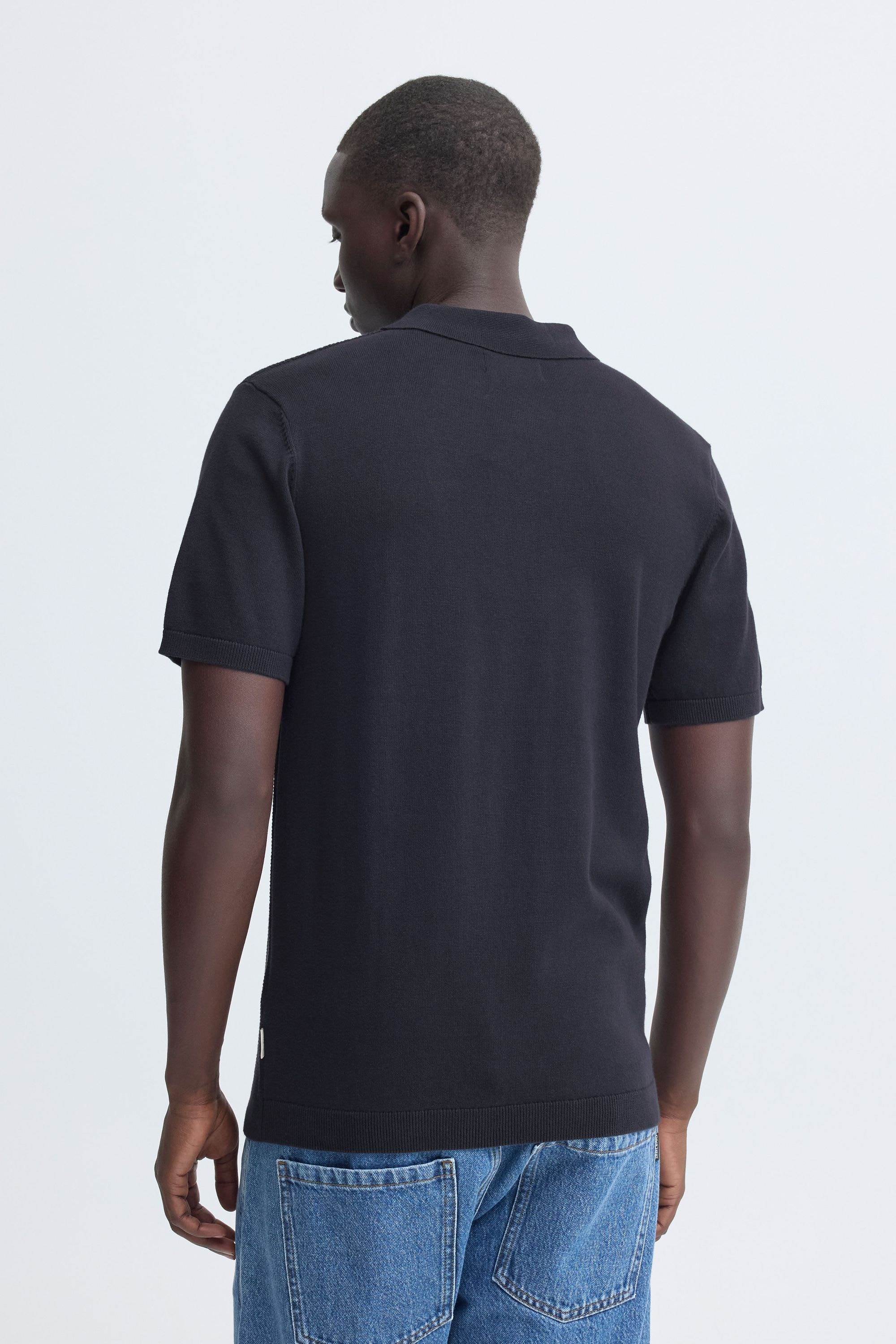 Blend Kurzarmshirt »BHBaron« Stilvolles Feinstrick-Poloshirt mit strukturiertem Rippmuster