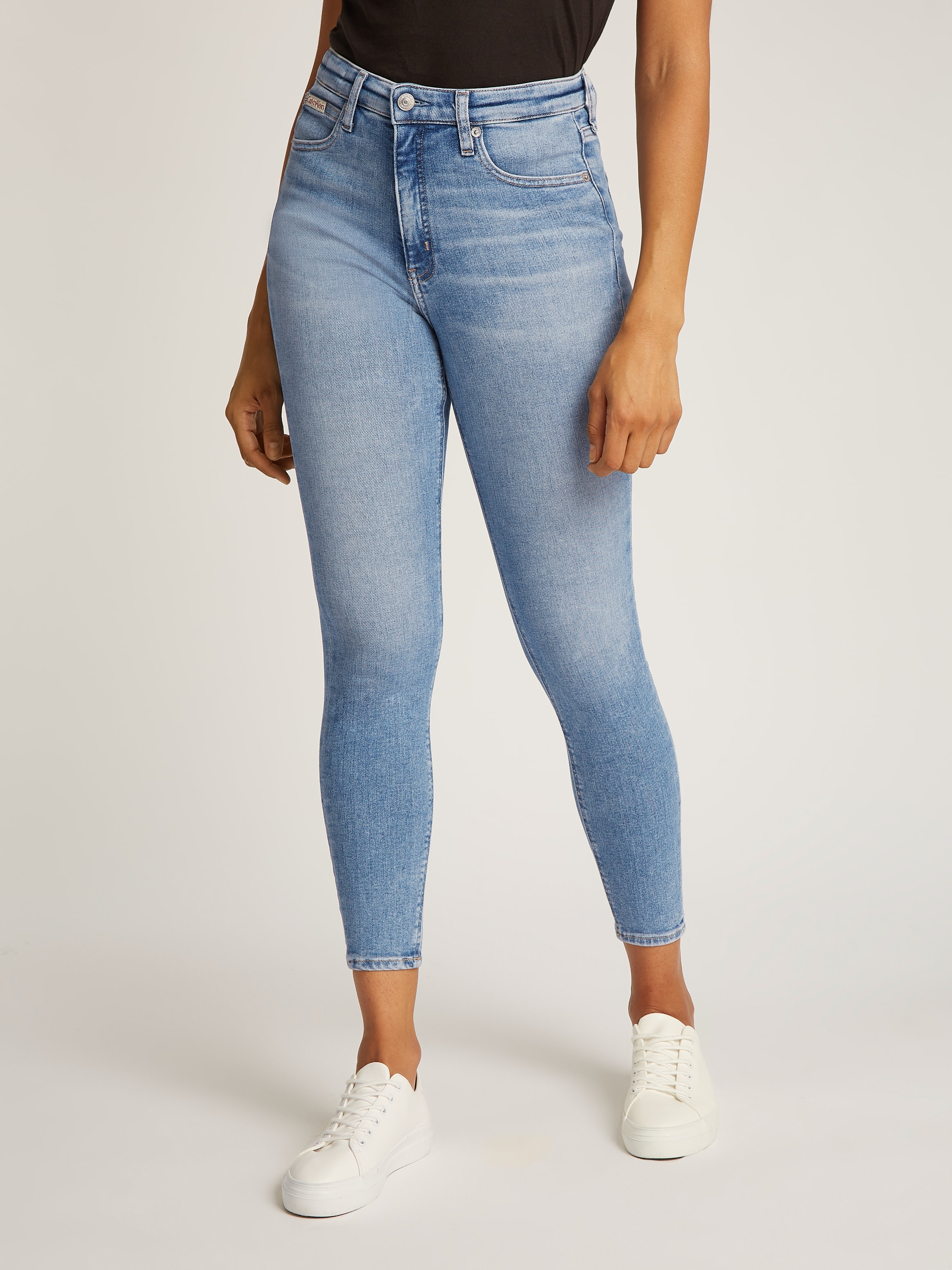 Calvin Klein Jeans Skinny-fit-Jeans »HIGH RISE SUPER SKINNY ANKLE«, mit Stoned wash Optik, mit Coinpocket