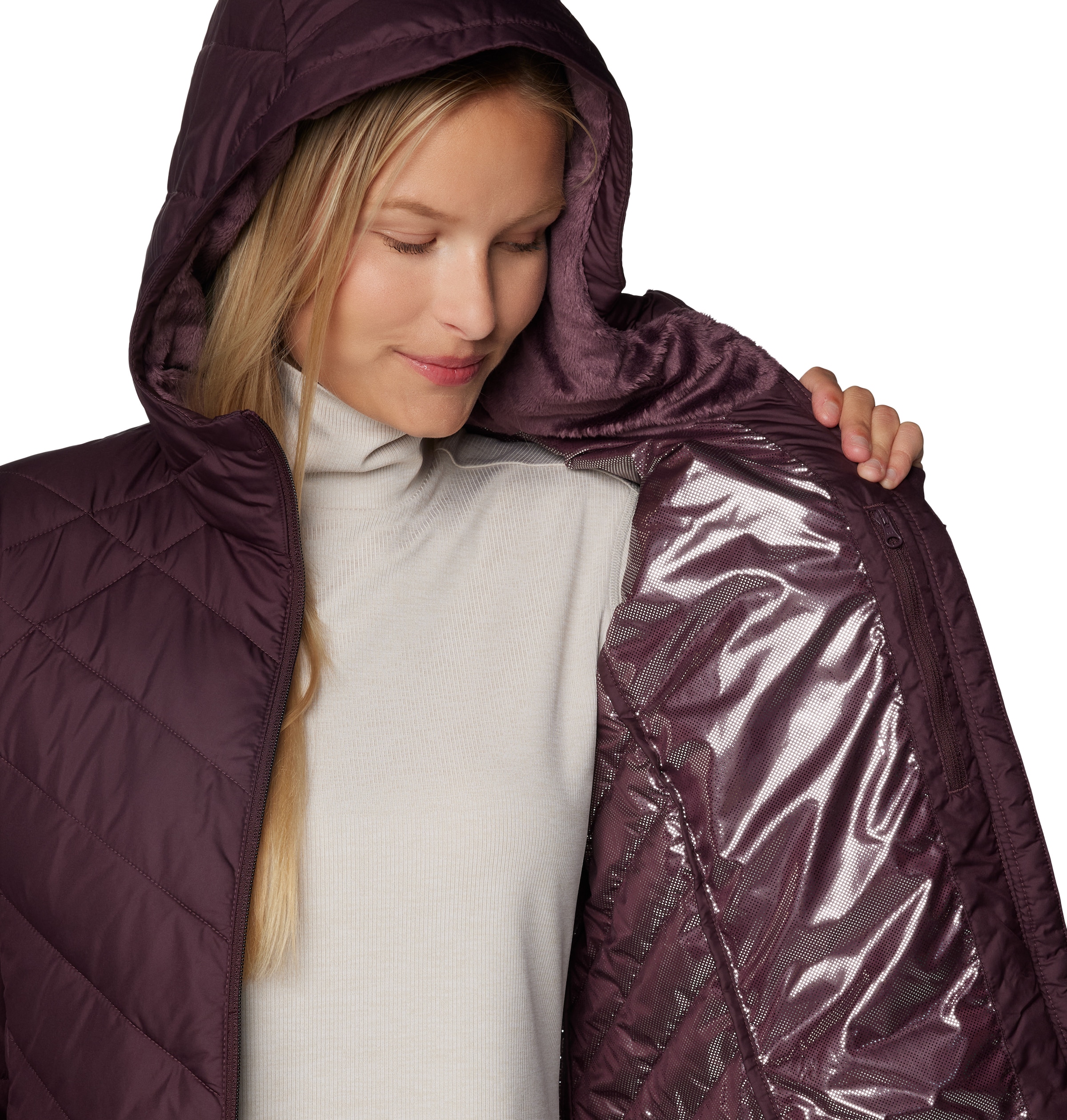 Columbia Steppmantel »HEAVENLY LONG HOODED JACKET«, (1 tlg.)