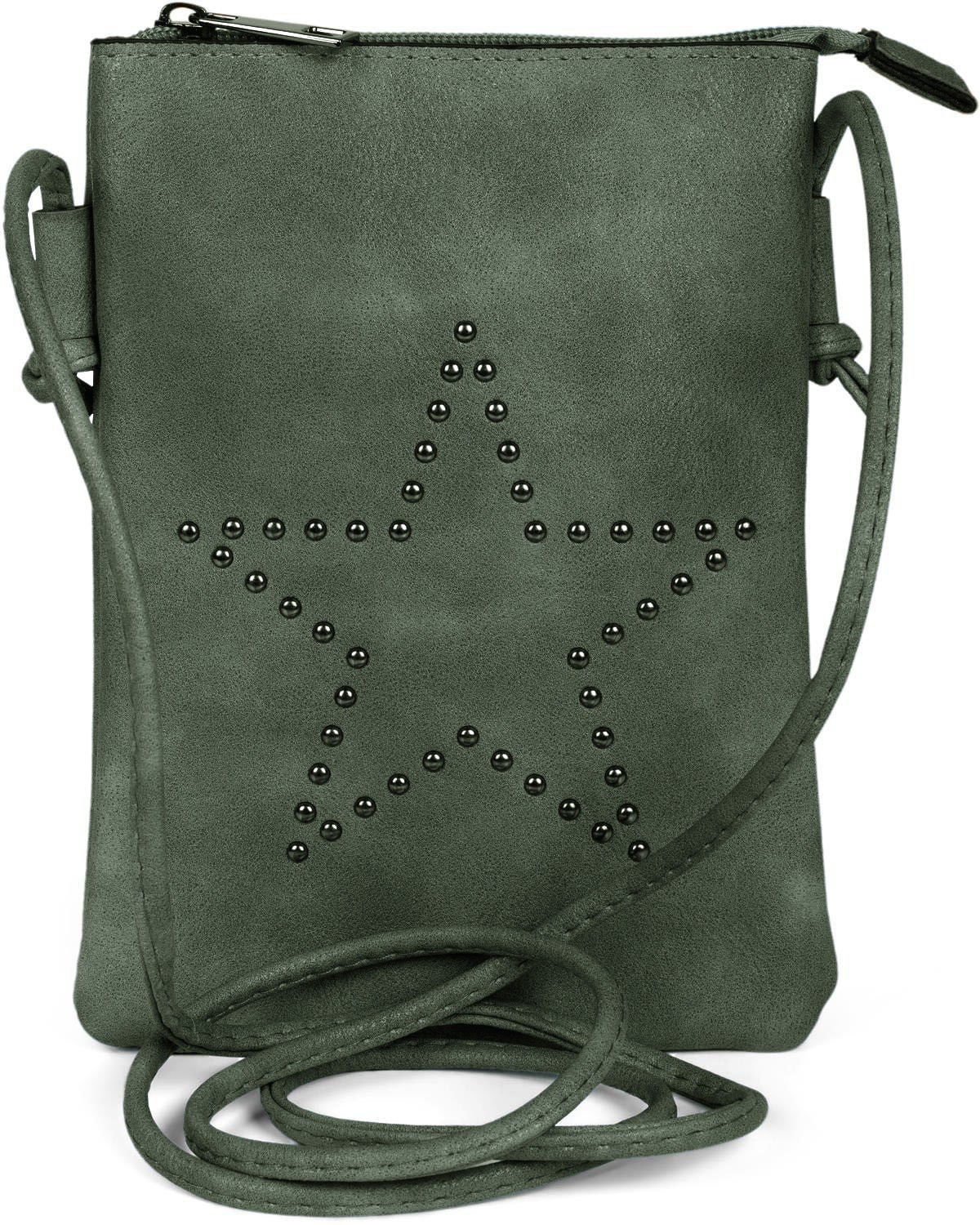 styleBREAKER Mini Bag "Mini Umhängetasche mit Nieten Stern"