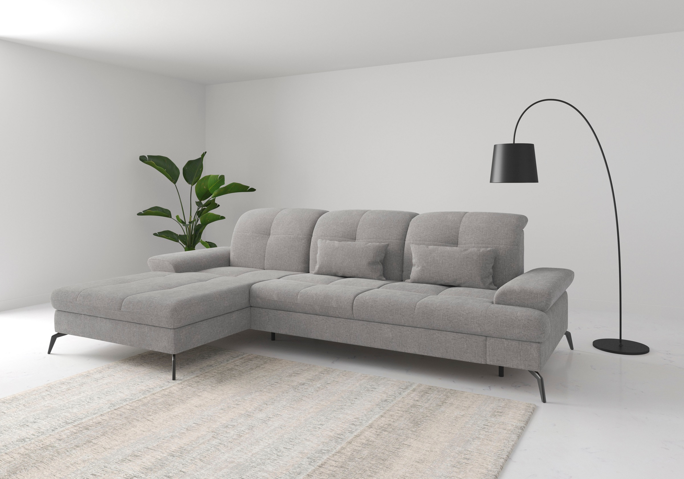 sit&more Ecksofa "Amica, L-Form, inkl. Sitztiefenverstellung & Armteilverstellung" wahlweise mit Schlaffunktion, Bettkasten und Kopfteilverstellung