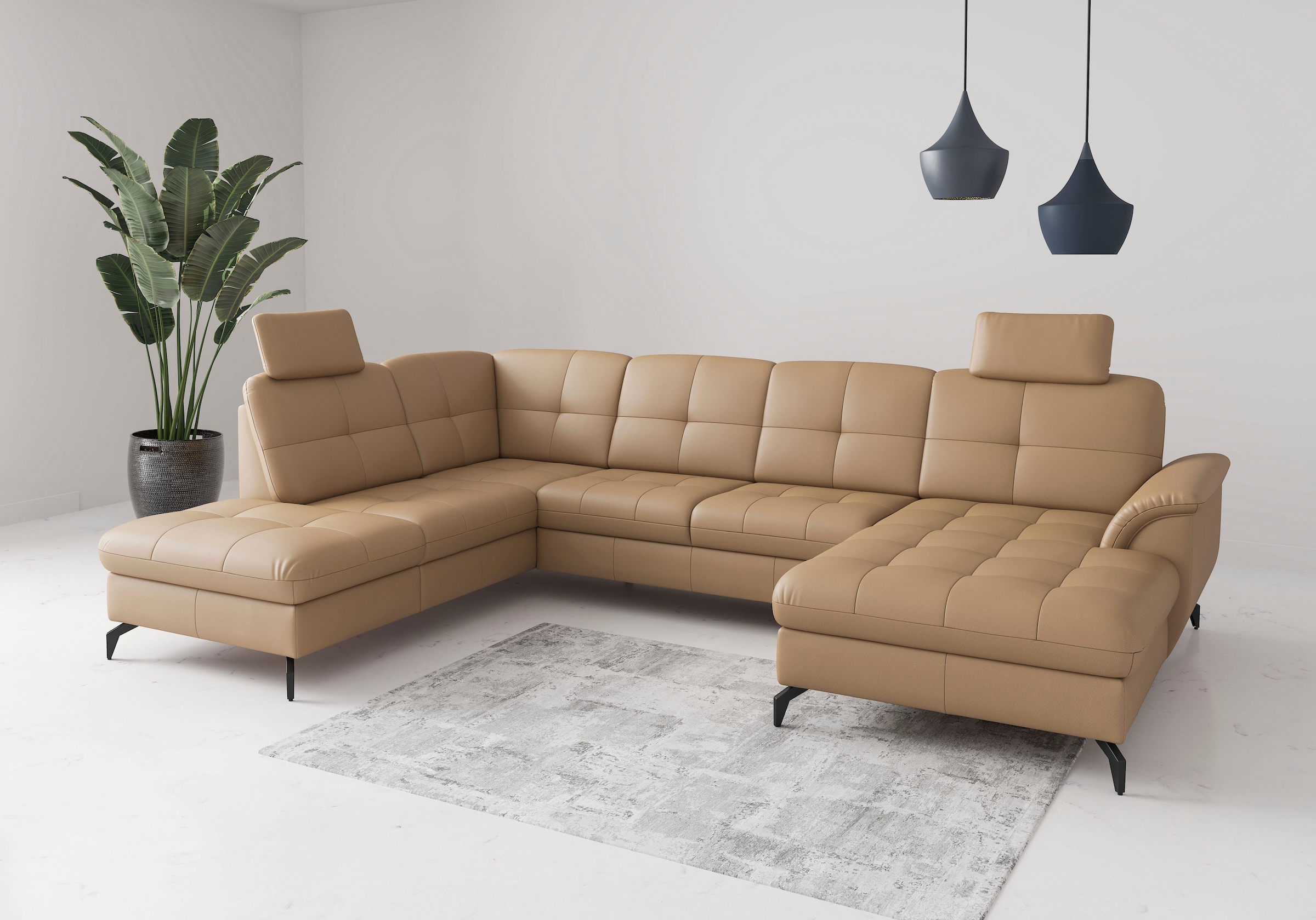 Wohnlandschaft SIT & MORE, T:212cmcappuccino, Sofas, "Zora"