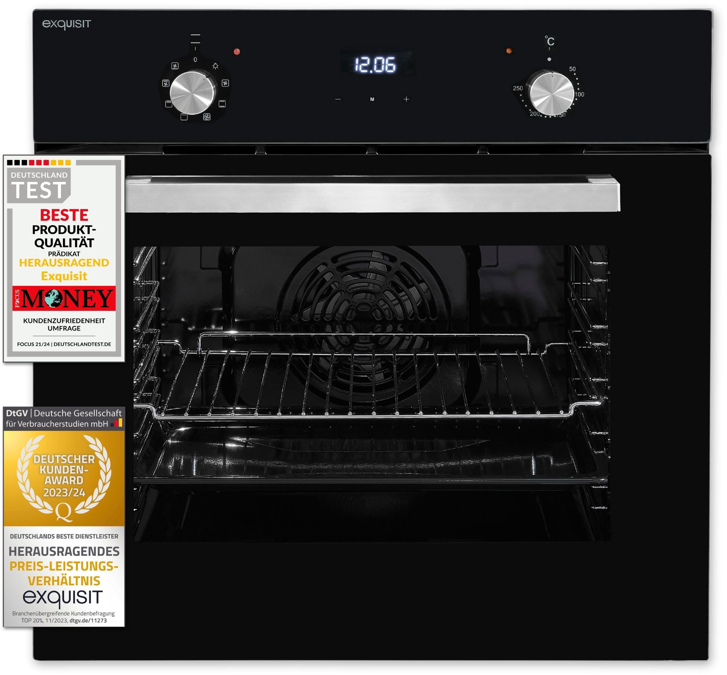 exquisit Einbaubackofen "EBE 657-2H sw" Pizzafunktion – ideal für Pizza, Fo günstig online kaufen