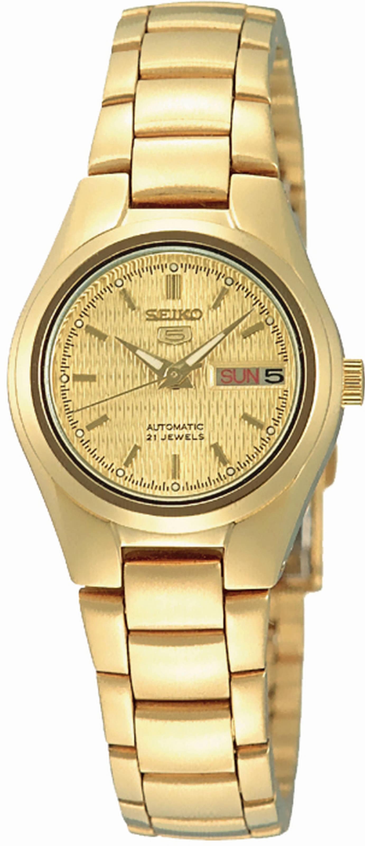 Seiko Automatikuhr »Seiko 5, SYMC18K1«, Armbanduhr, Damenuhr, Datum