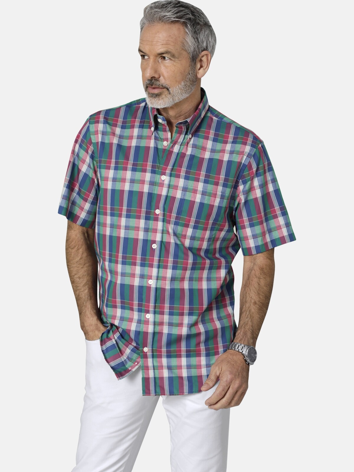 Outdoorhemd »Kurzarmhemd ROMANTELLI«, (1 tlg.), Zeitloser Button-Down-Kragen