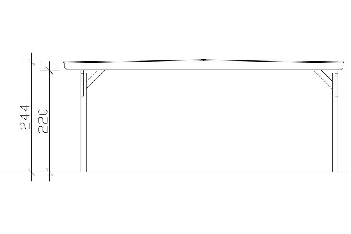 Skanholz Doppelcarport »Odenwald«, Leimholz-Nordisches Fichtenholz, 546 cm, weiß