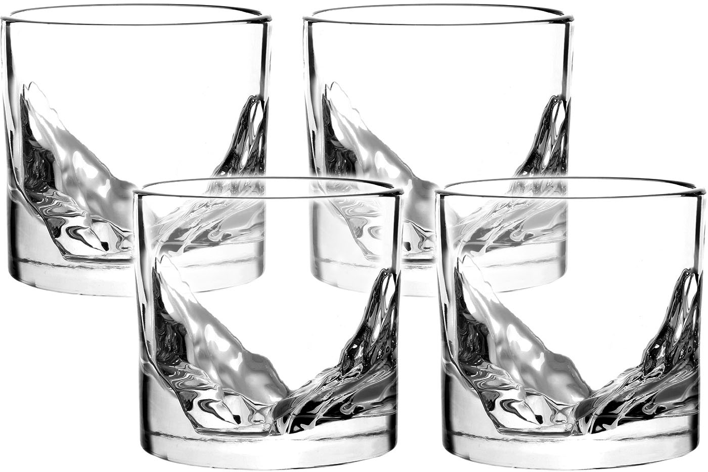 LIITON Whiskyglas "Grand Canyon", (Set, 4 tlg.), dicker Glasboden als Bergmotiv, 300 ml