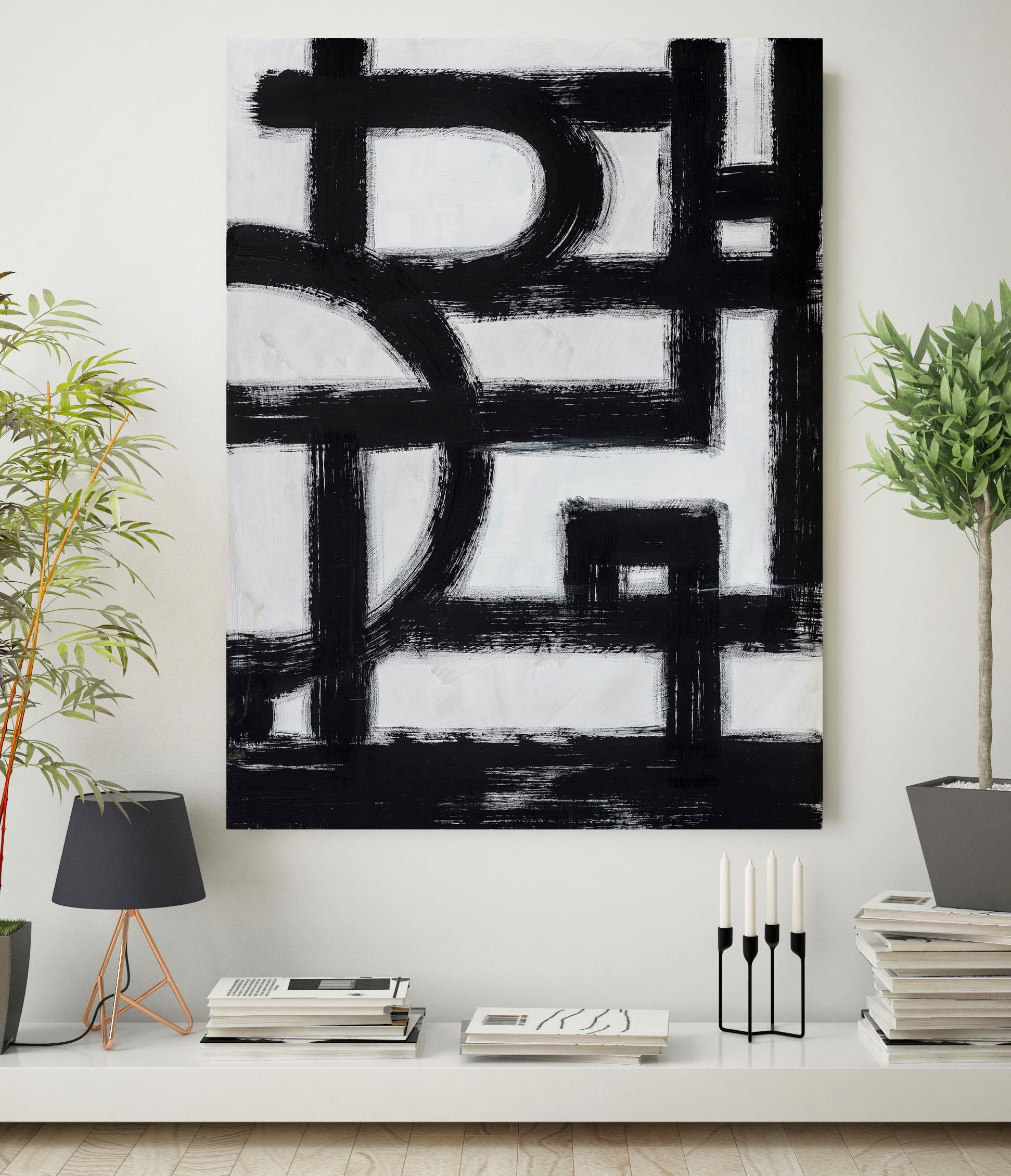 OTTO home Leinwandbild "Abstrakte Kunst" Abstrakte  Kunst  Modern  Schwarz- günstig online kaufen