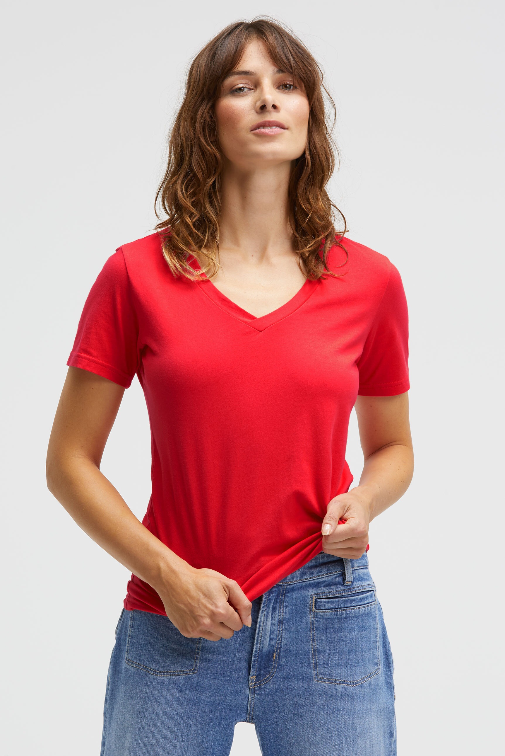 SENSES.THE LABEL V-Shirt, aus Baumwolle