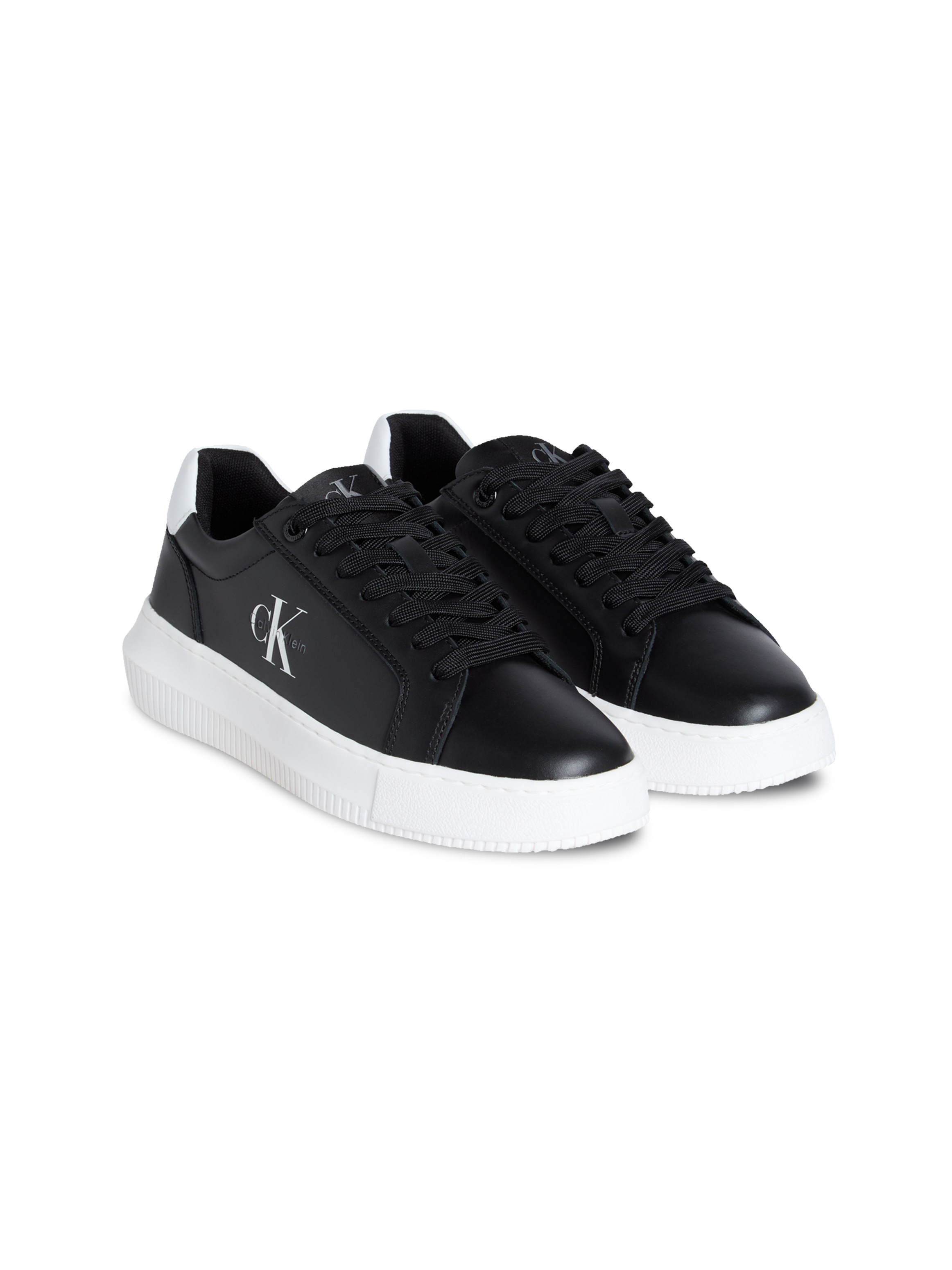 Calvin Klein Jeans Plateausneaker »CHUNKY CUPSOLE MONO LTH WN«, Schnürschuh, Halbschuh, Freizeitsneaker mit seitlichem CK-Logo